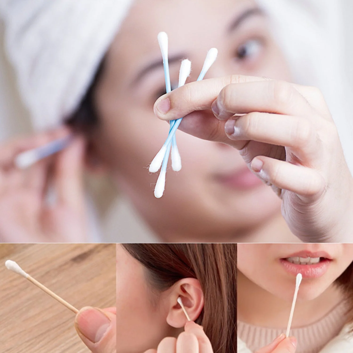 Small Cotton Buds for ear cleaning, soft and natural cotton swabs (100 per pack) - Image 6