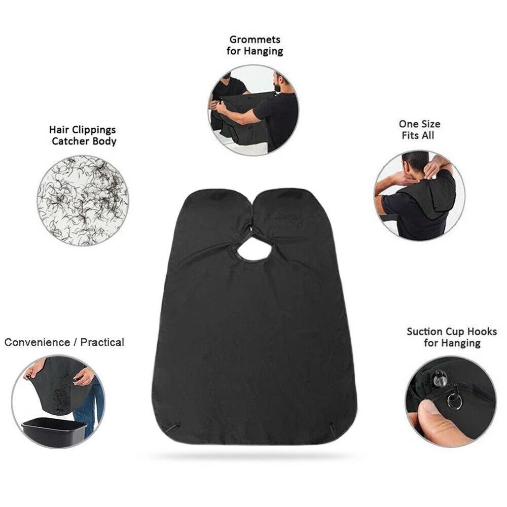 Black Beard Apron Hair Clippings Catcher Grooming Bib - Image 7