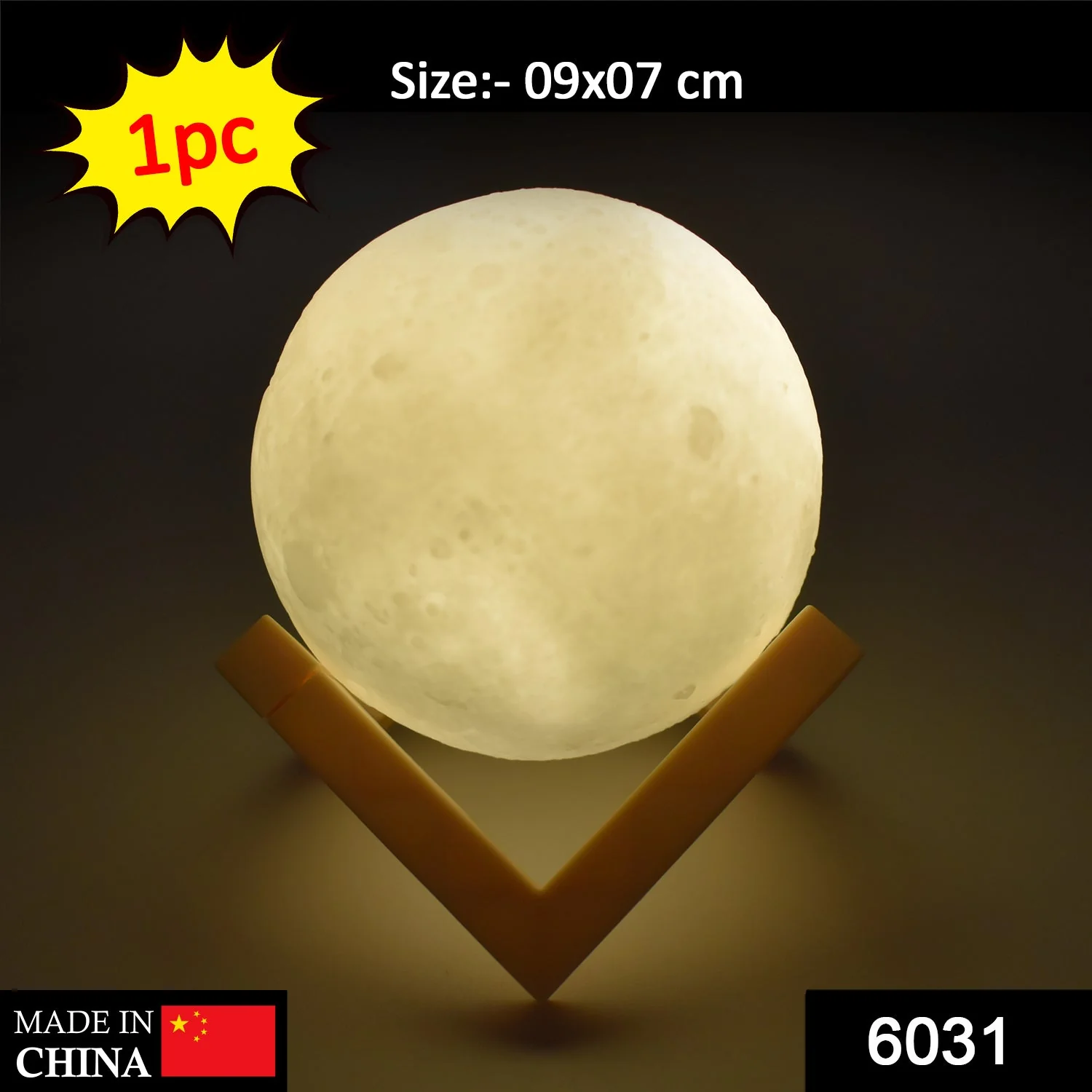 3D Moon Lamp with Color Changing Sensor Touch & Crystal Ball Stand - Image 4