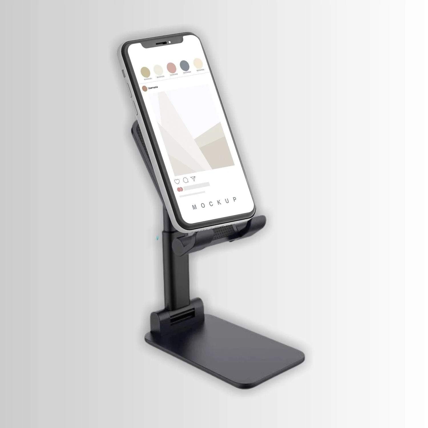 Foldable Mobile Stand with Angle Adjustable Desktop Table Mobile Holder - Image 6