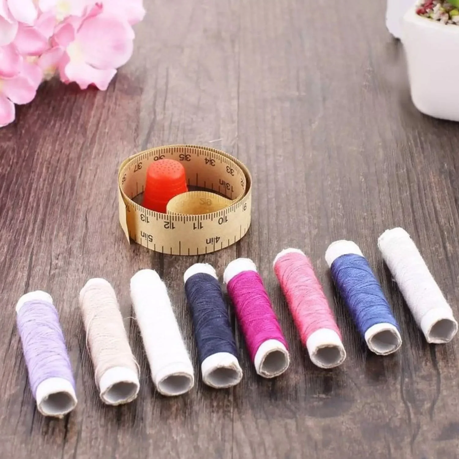 24 Pc Sewing Box for Storing Thread Rolls & Sewing Essentials - Image 3