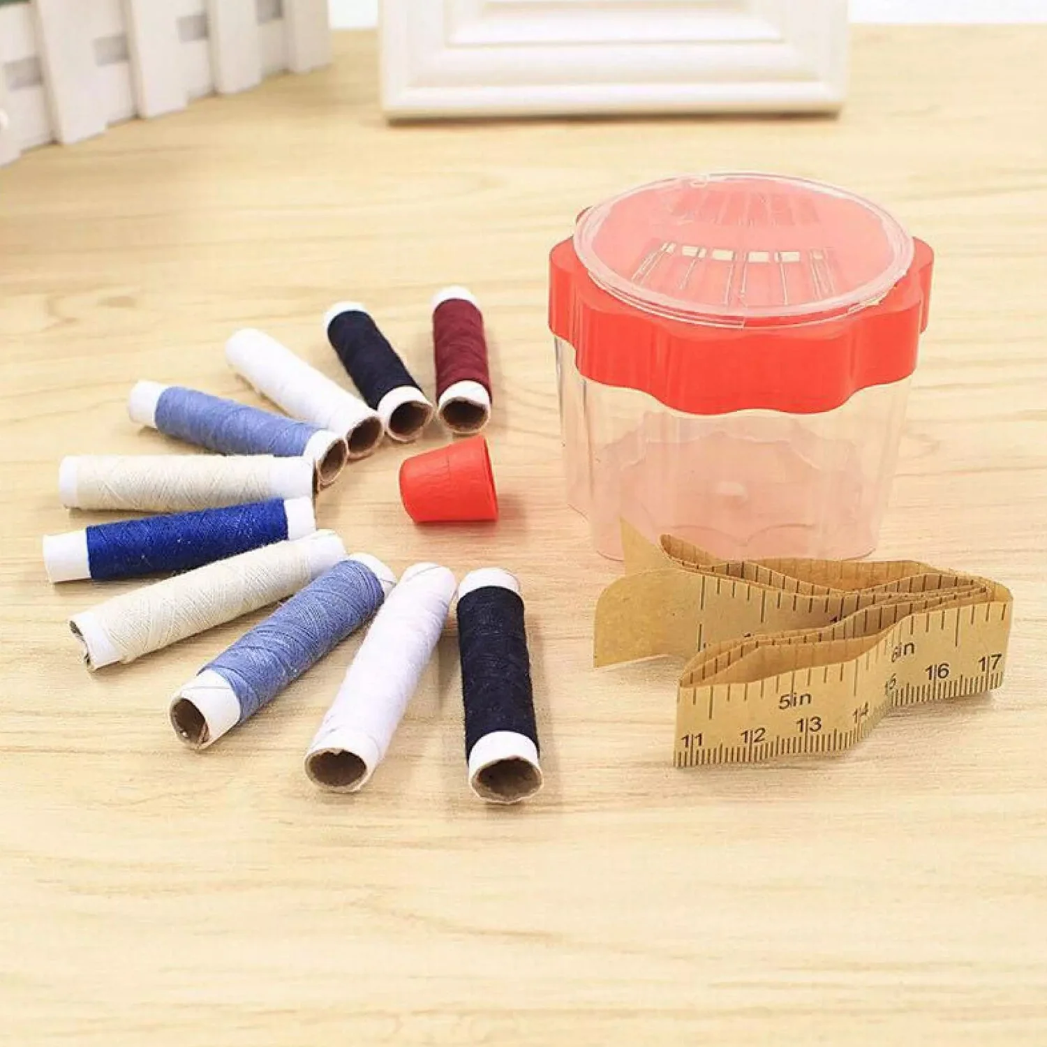 24 Pc Sewing Box for Storing Thread Rolls & Sewing Essentials - Image 6