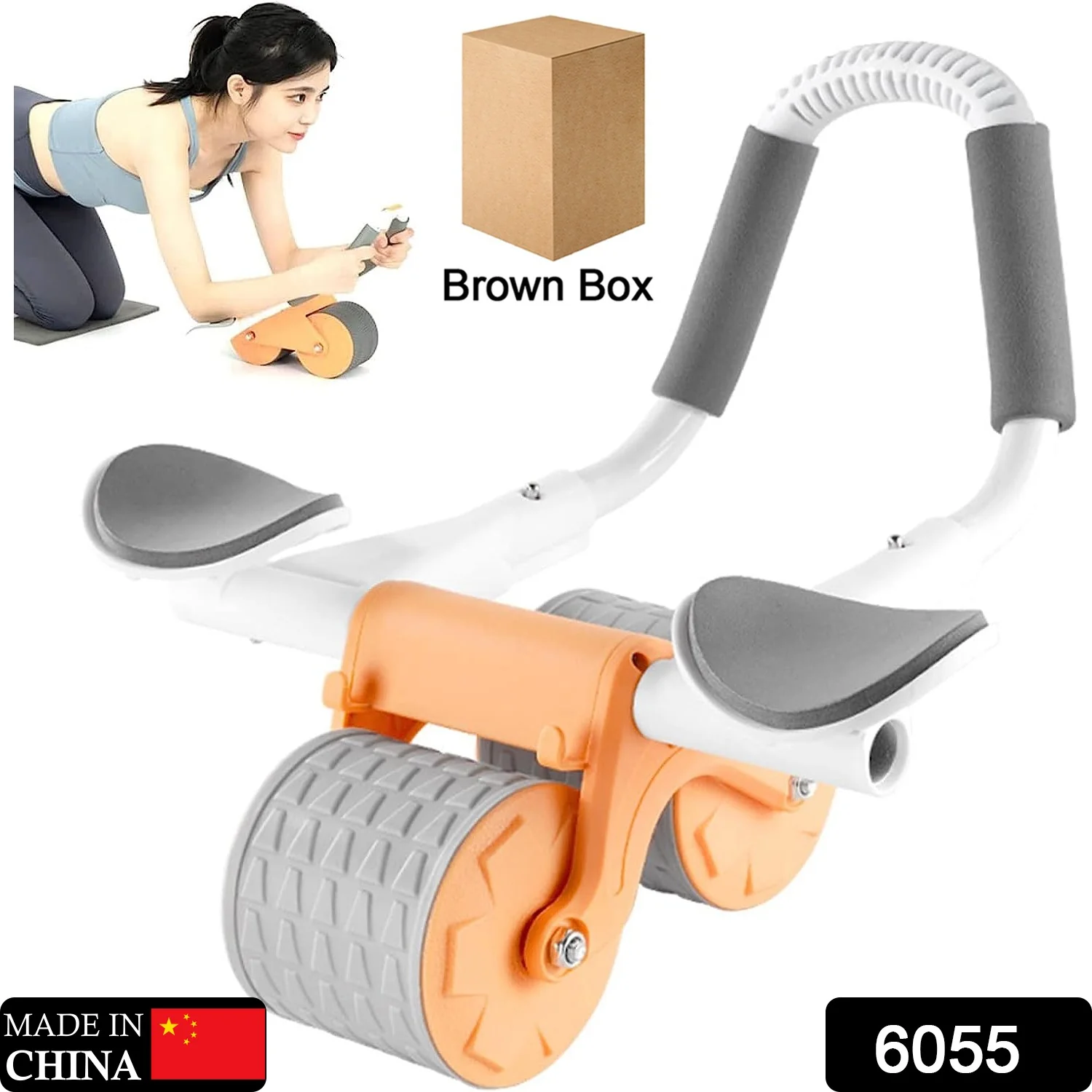 Automatic Rebound Ab Roller Wheel with Timer & Elbow Support for Fitness - Image 2
