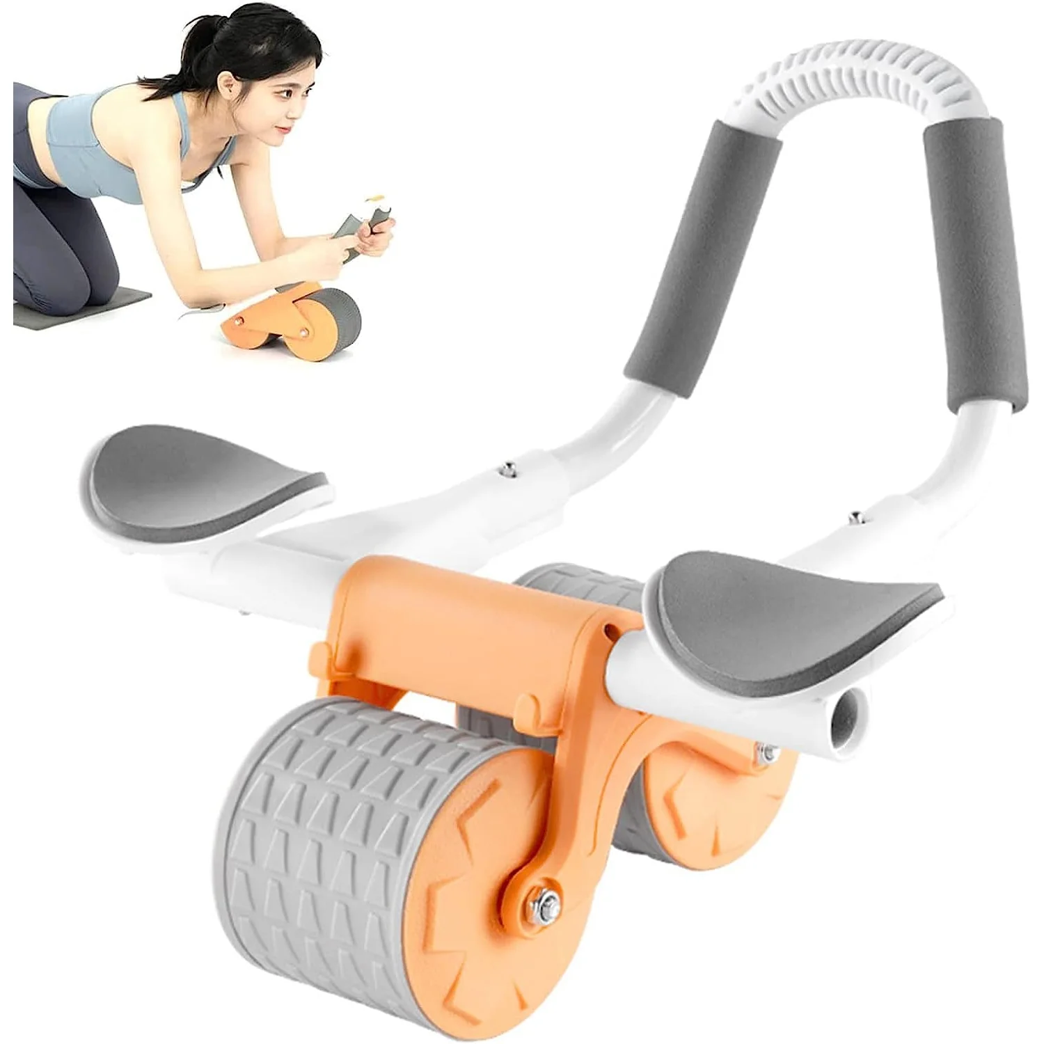 Automatic Rebound Ab Roller Wheel with Timer & Elbow Support for Fitness - Image 3