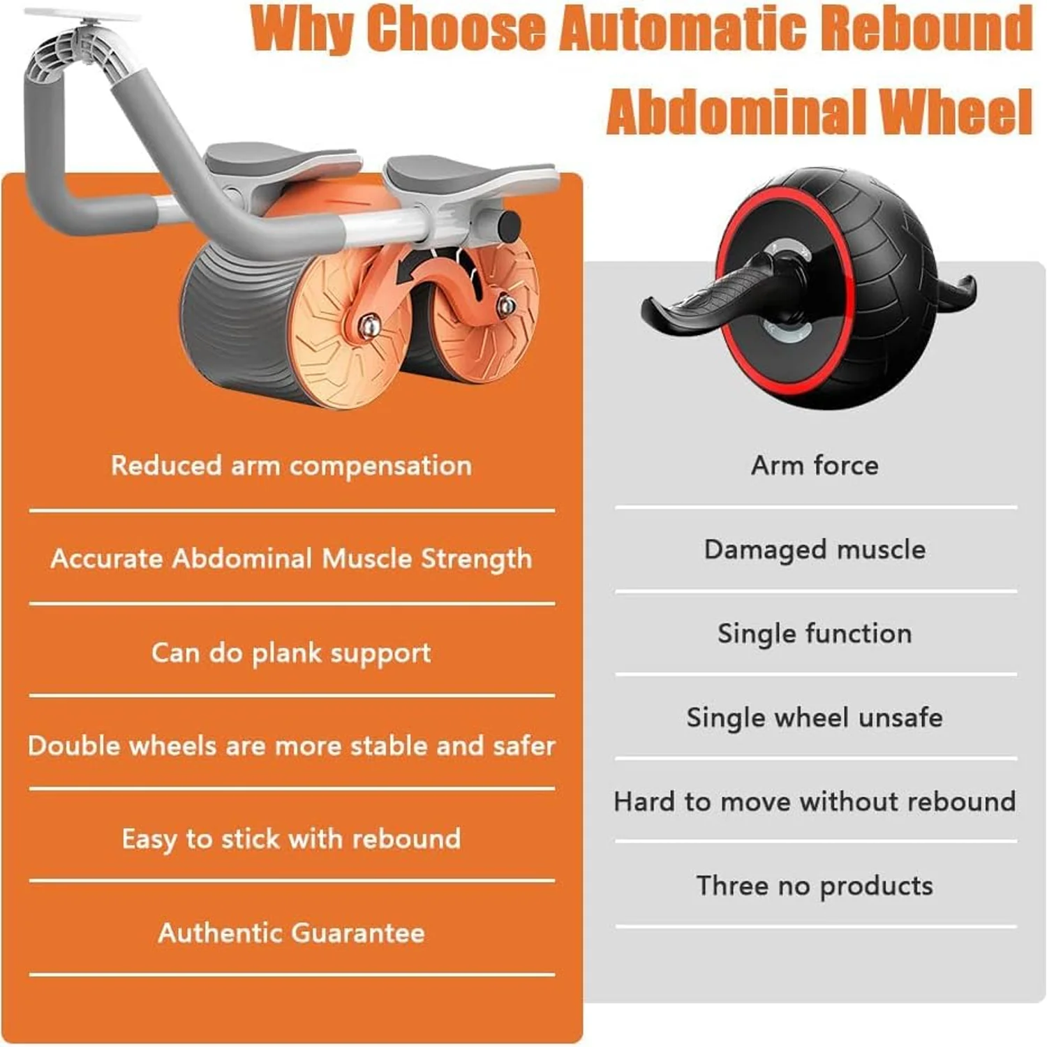 Automatic Rebound Ab Roller Wheel with Timer & Elbow Support for Fitness - Image 7