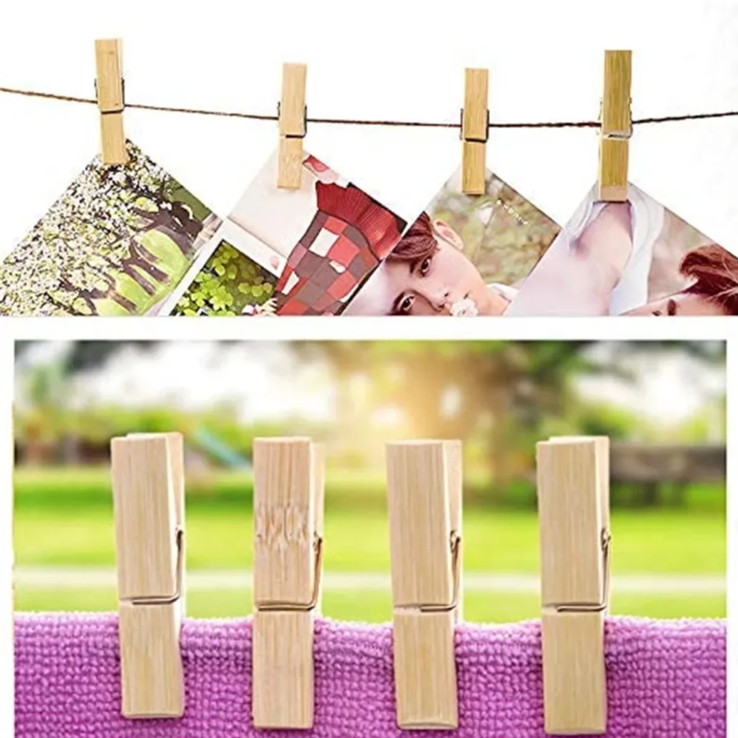 Wooden Heavy Clips – Clothespins, Craft Clips for Arts & Crafts (20 Pieces) - Image 4