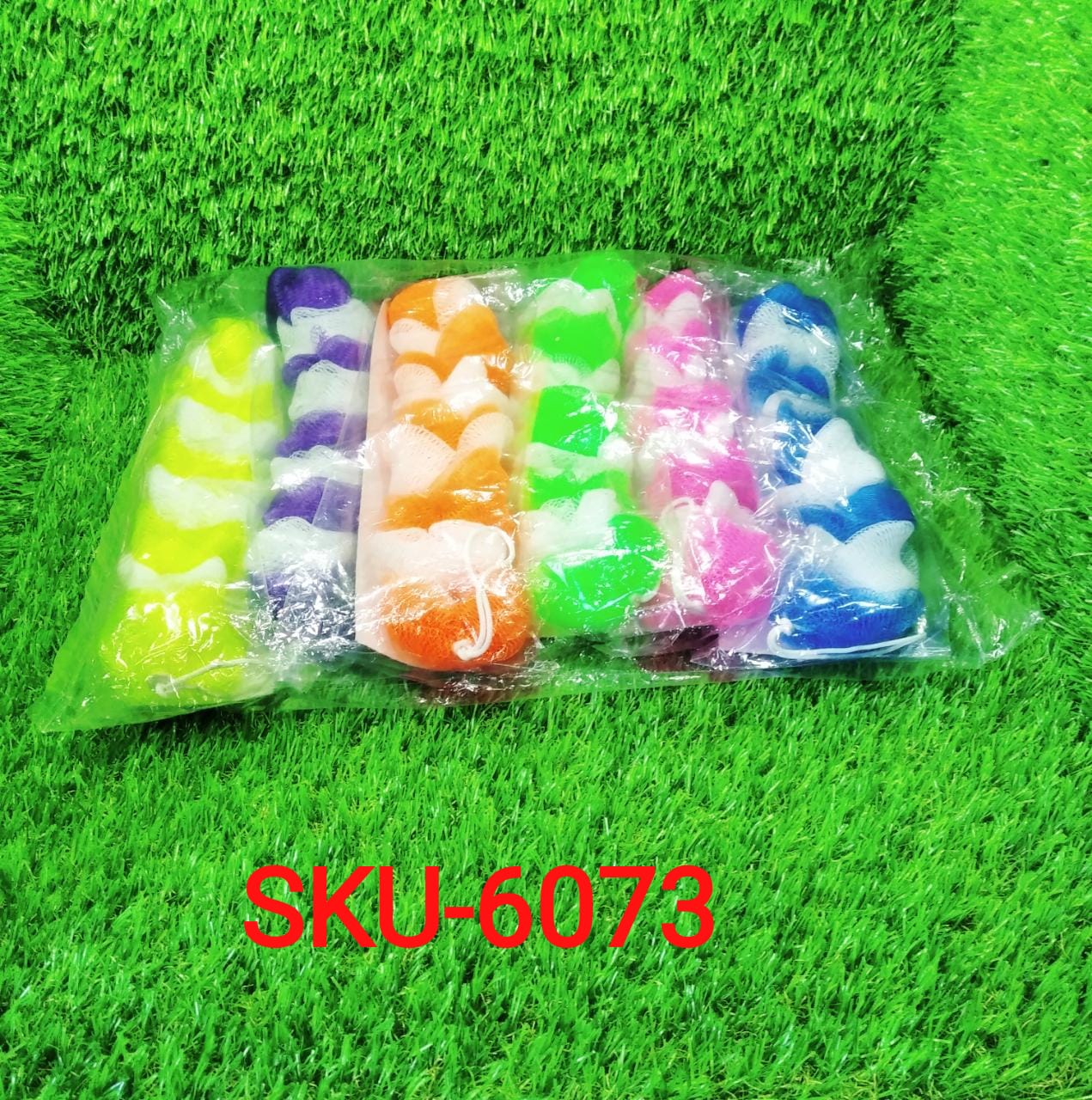 Hanging Bath Shower Long Loofah Sponge Pouf Body Scrubber (pack of 6) - Image 7