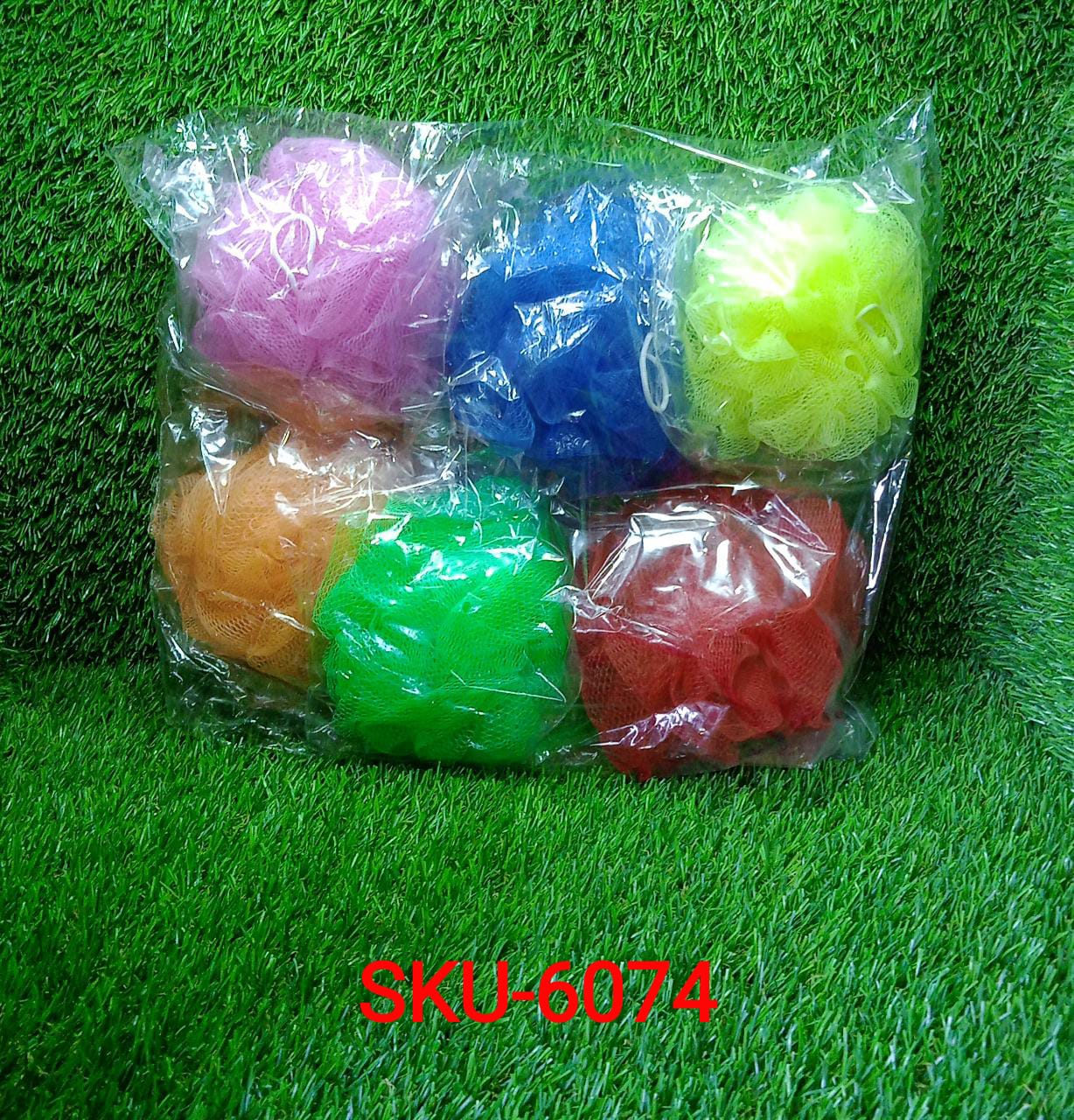Bath Shower Loofah Sponge Pouf Body Scrubber (Pack of 6Pcs) - Image 8
