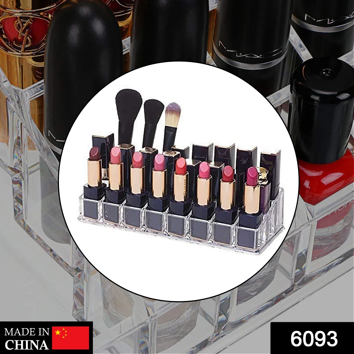 Acrylic Multi Purpose Lipstick Cosmetics Stand Display Holder 24 Section - Image 2