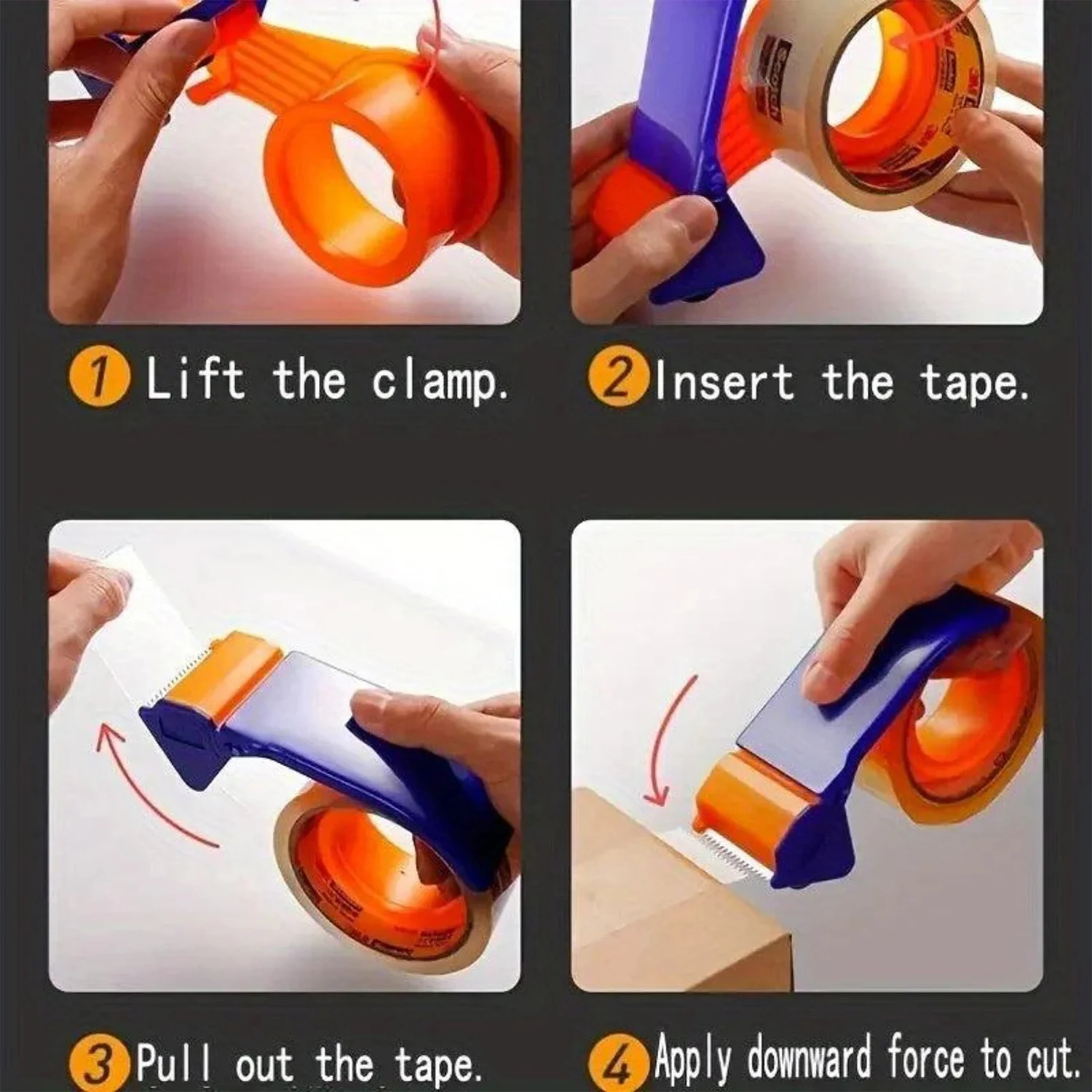 60mm Hand Tape Dispenser Packing Packaging Boxes Roll Roller Cutter - Image 7