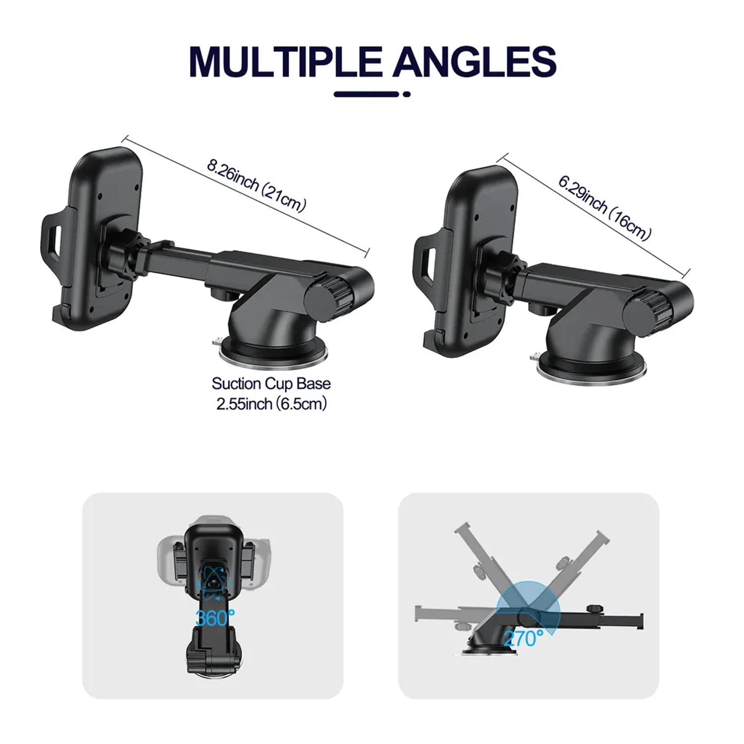 Car Dashboard Mobile Phone Holder – 3-in-1 Adjustable Smartphone Mount - Image 4