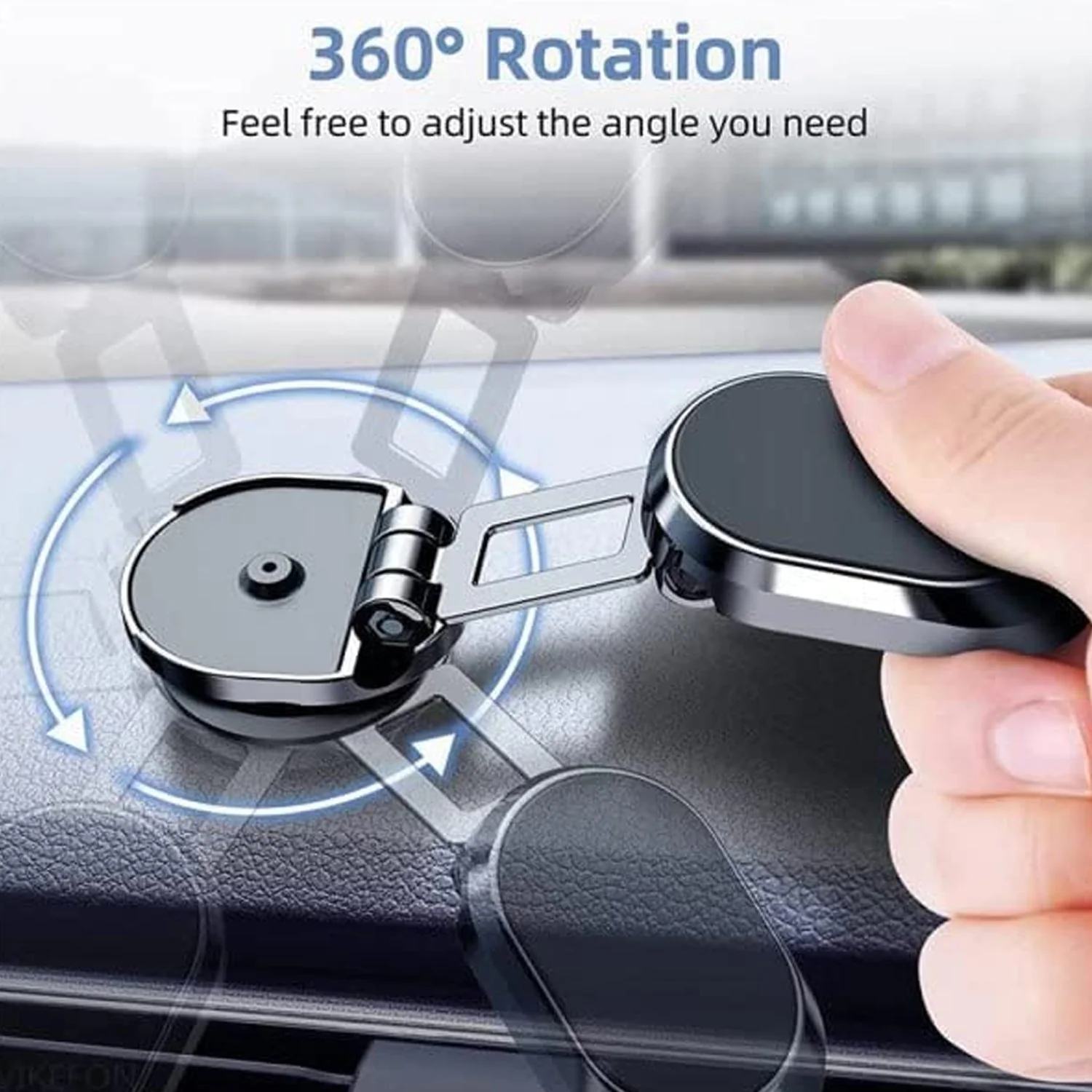 360° Rotating Magnetic Car Phone Holder in Metal (1 Pc, Folding) - Image 9