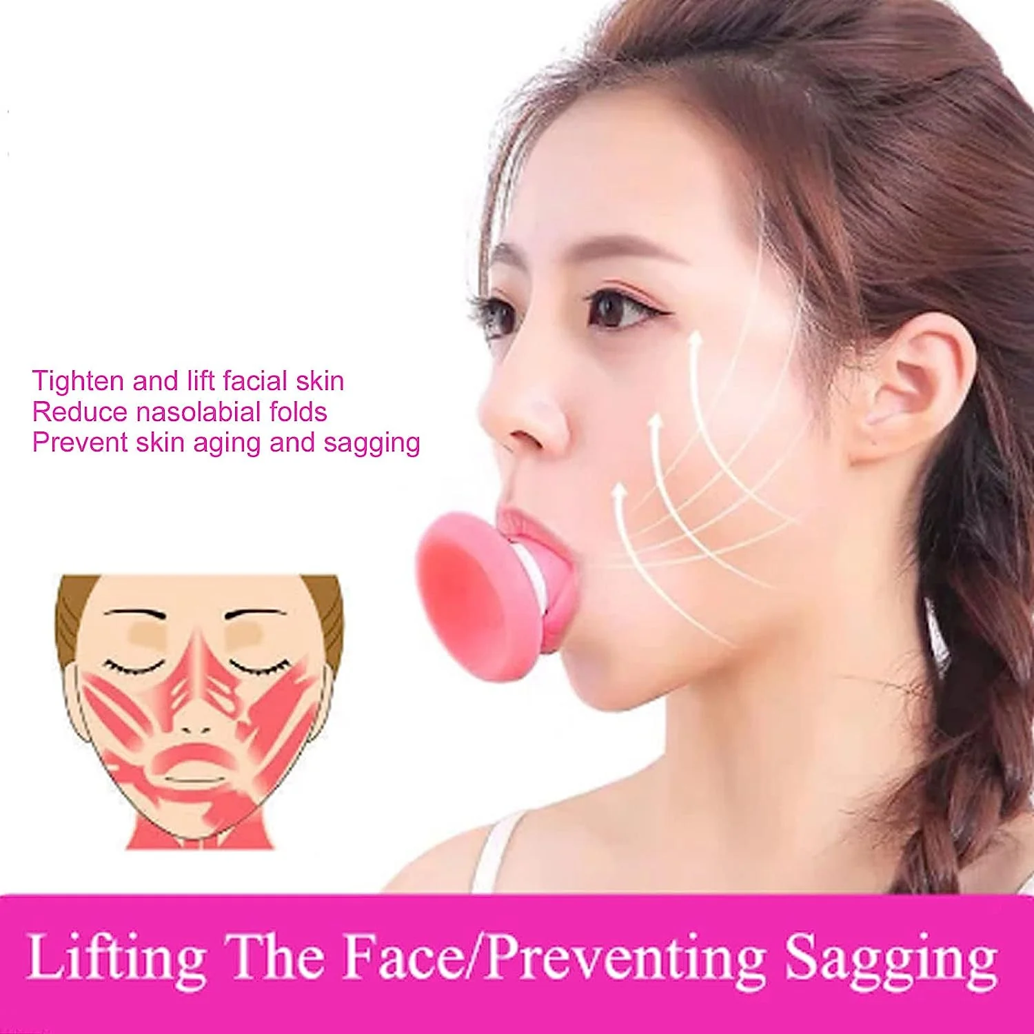 SILICONE FACIAL JAW EXERCISER BREATHING TYPE FACE SLIMMER, BREATHING TYPE FACE SLIMMER FACE LIFT INHALING & EXHALING TOOL, LOOK YOUNGER AND HEALTHIER - HELPS REDUCE STRESS AND CRAVINGS (Card Packing) - Image 6
