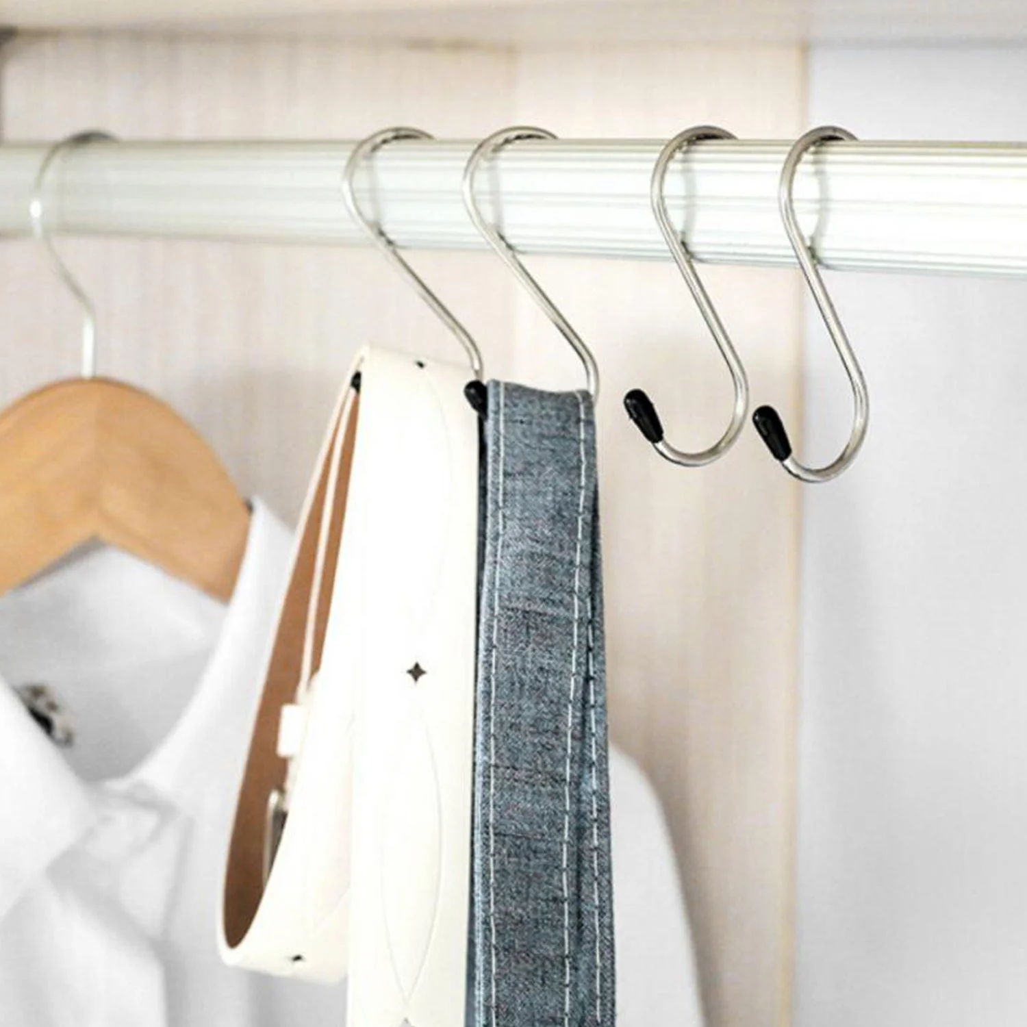S-Shaped Hanging Hooks for Kitchen & Home Use – Strong Metal Hooks (6 Pc Set) - Image 3