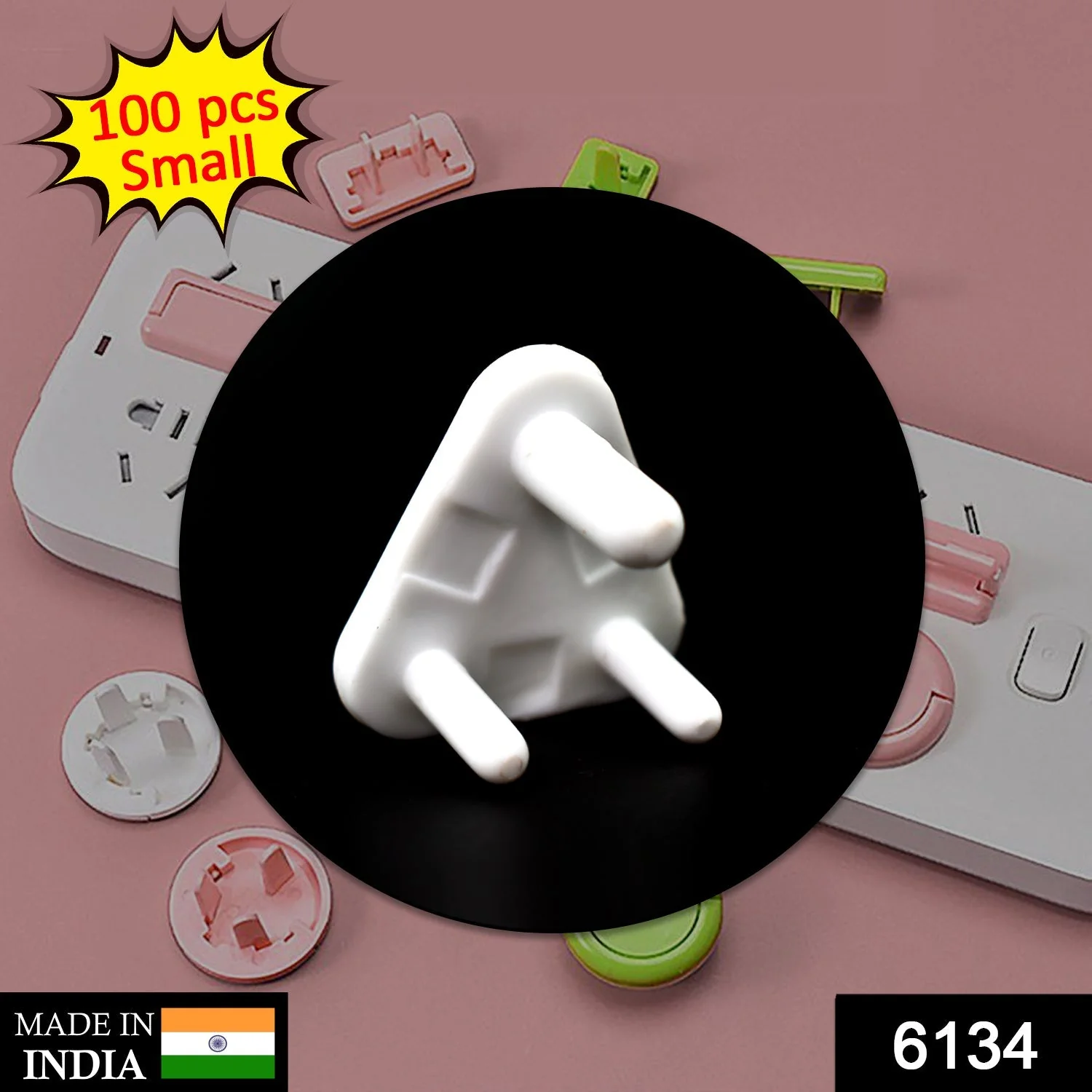 Baby Safety Small Electrical Socket Cover, Outlet Plug Protector (Pack of 100Pc) - Image 2