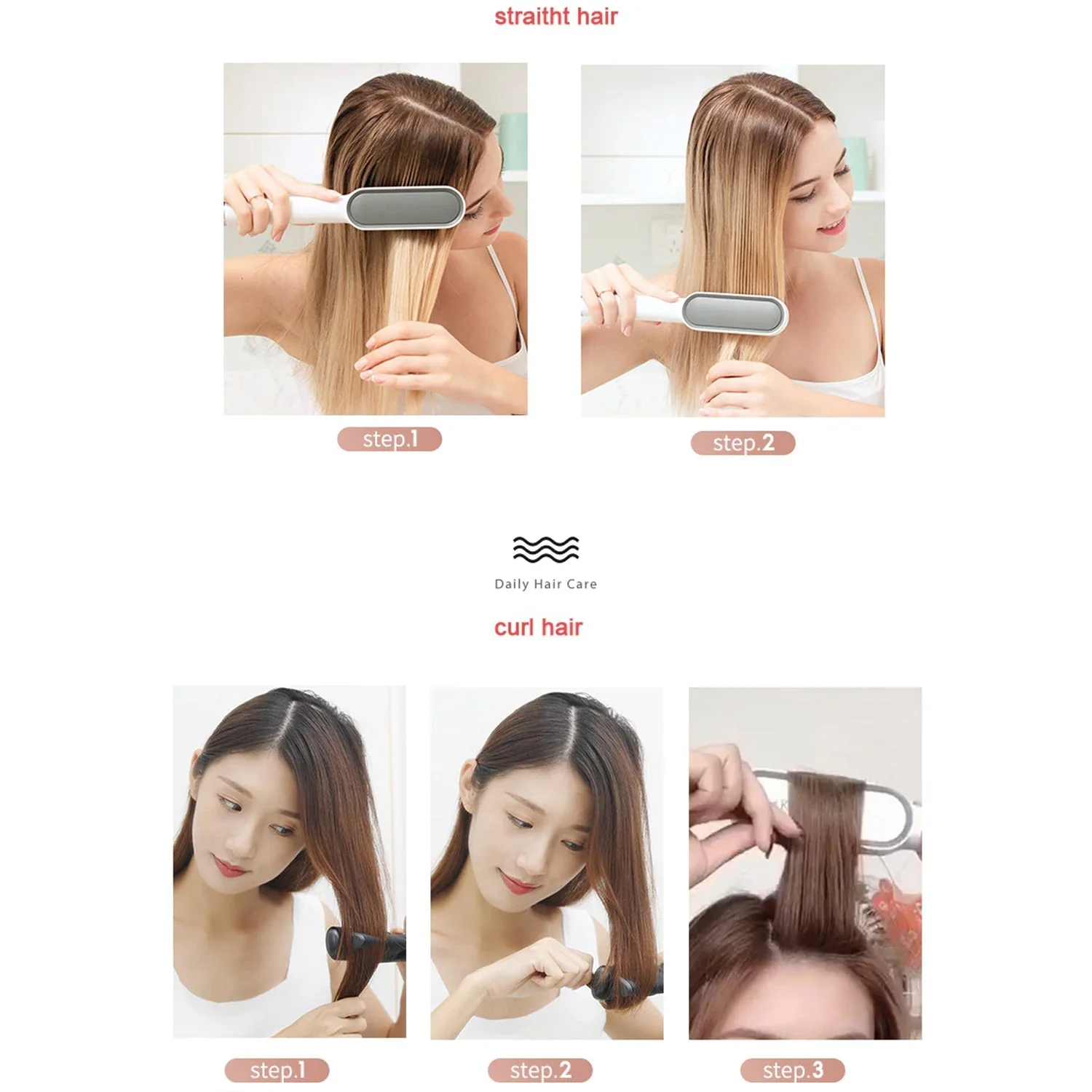Hqt-909B Hair Straightener Used While Massaging Hair Scalps Head., Hair accessories - Image 11