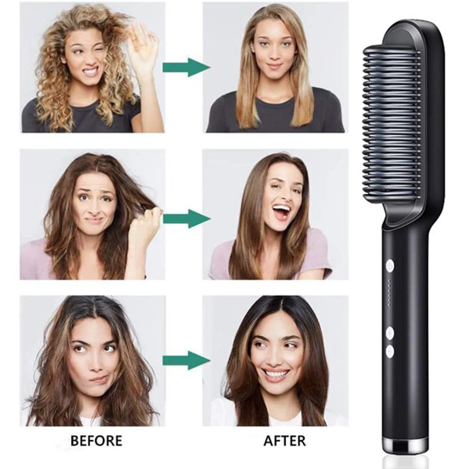 Hqt-909B Hair Straightener Used While Massaging Hair Scalps Head., Hair accessories - Image 3
