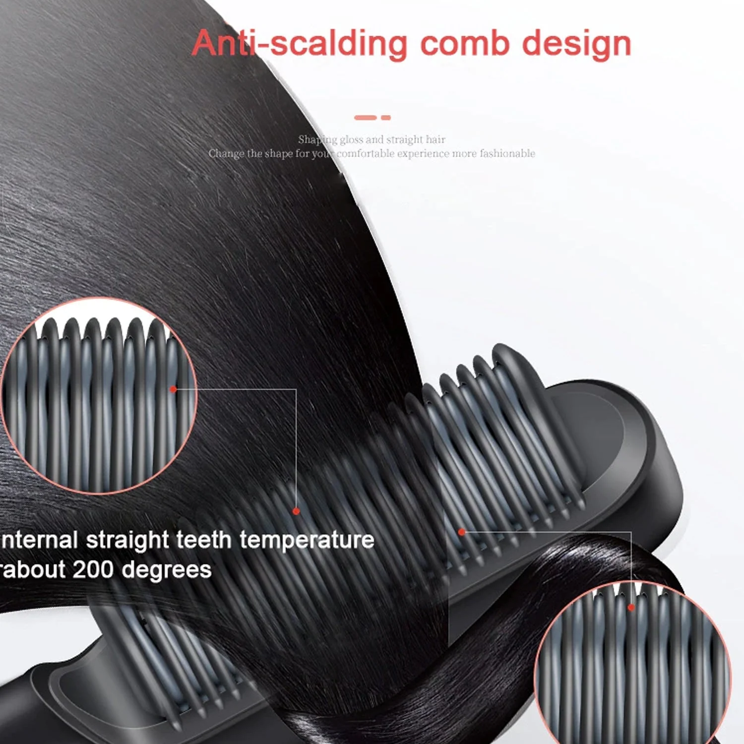 Hqt-909B Hair Straightener Used While Massaging Hair Scalps Head., Hair accessories - Image 7