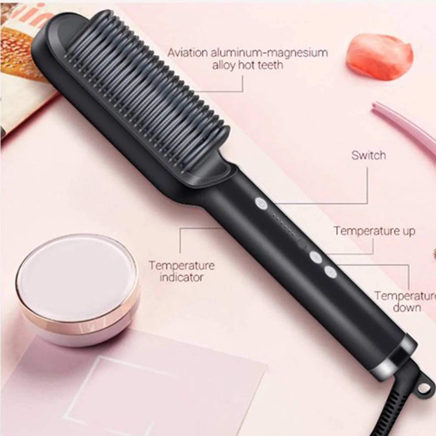 Hqt-909B Hair Straightener Used While Massaging Hair Scalps Head., Hair accessories - Image 8
