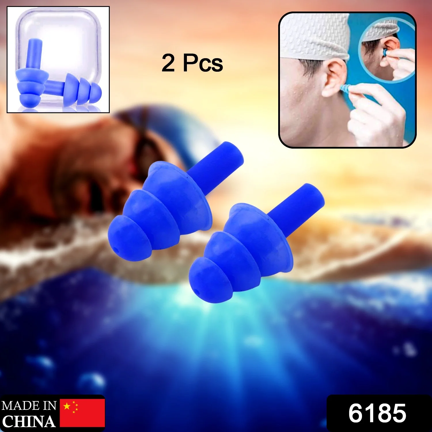 Safety Ultra Soft Foam Ear Plugs Reusable for Sleeping Travel  2 Pc - Image 2