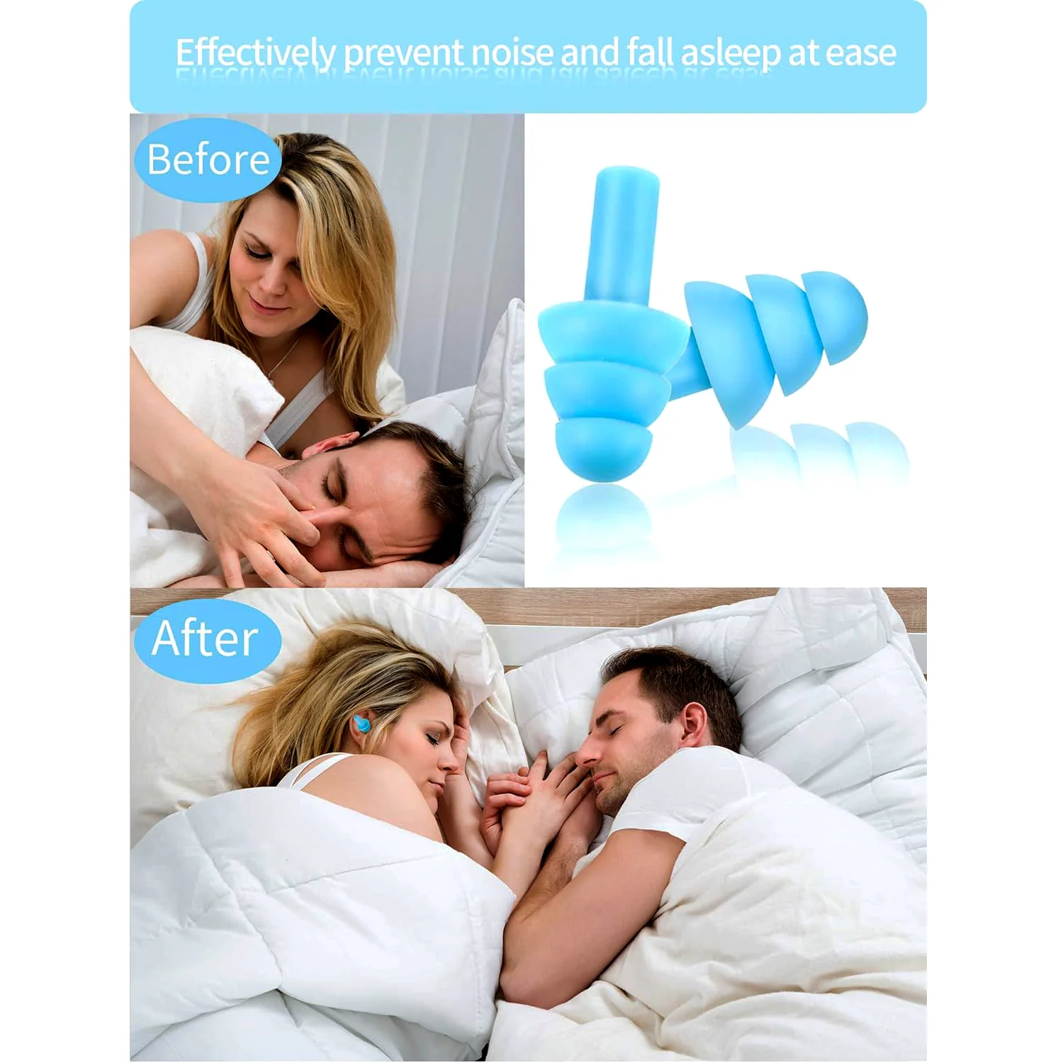 Safety Ultra Soft Foam Ear Plugs Reusable for Sleeping Travel  2 Pc - Image 5