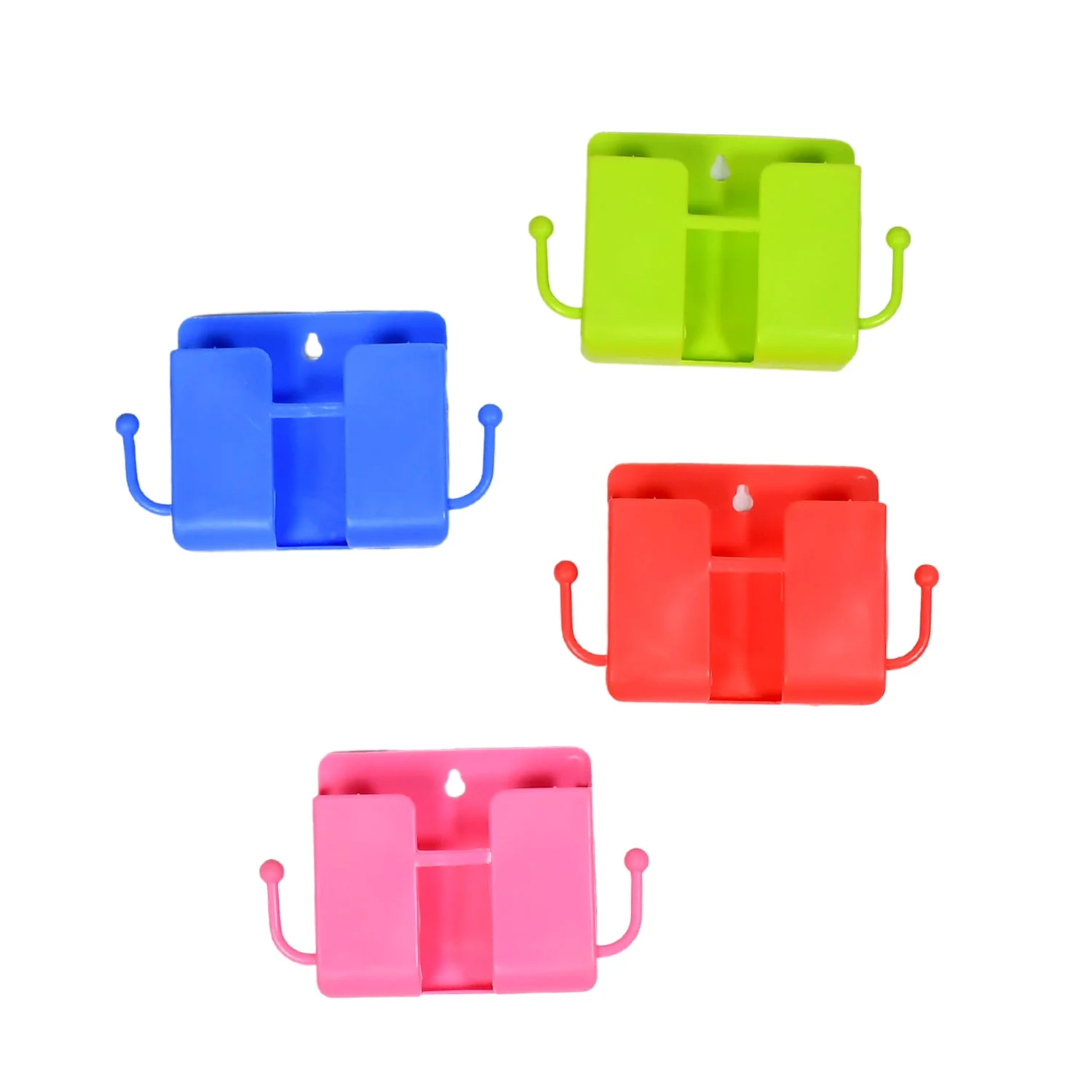 Wall Mounted Remote Storage Box with Side Hooks (4 Pcs Set) - Image 4