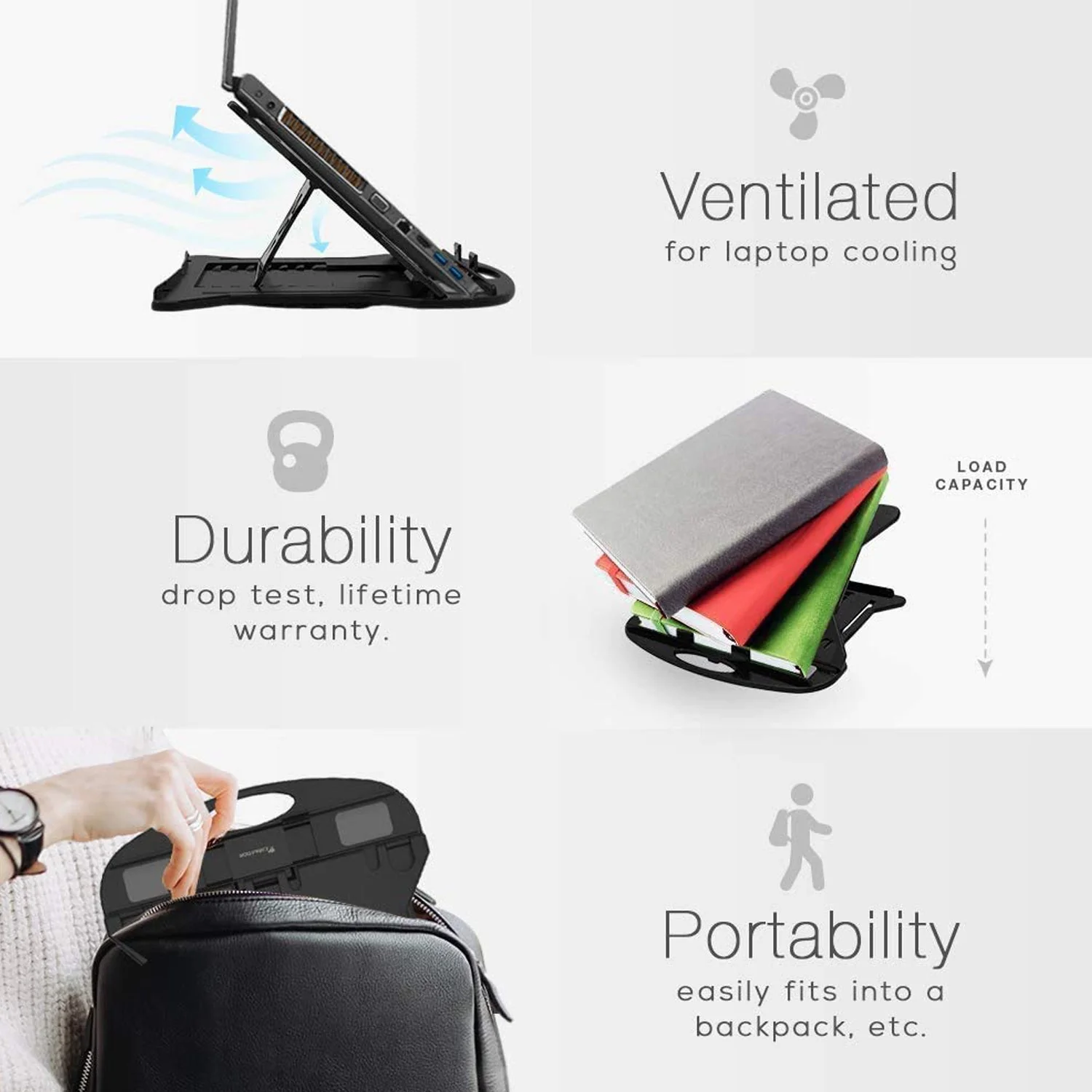 Adjustable Laptop Stand Patented Riser. With Portable Mobile Stand - Image 8
