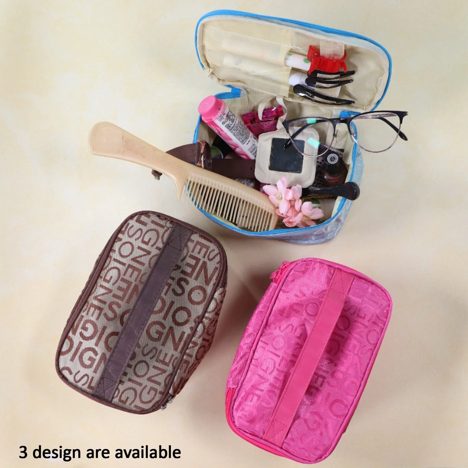 PORTABLE MAKEUP BAG WIDELY USED BY WOMEN’S FOR STORING THEIR MAKEUP EQUIPMENT’S AND ALL WHILE TRAVELLING AND MOVING. - Image 3