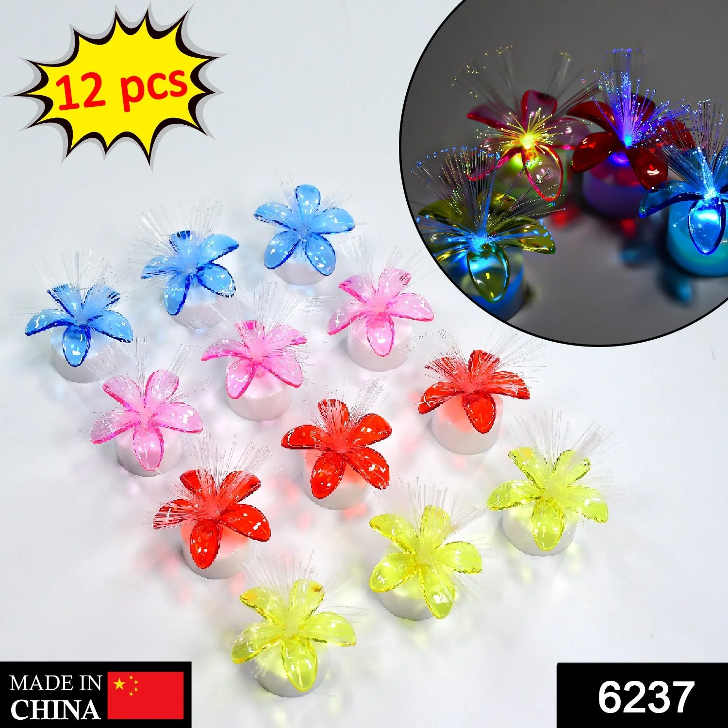 Pack of 12 Mini Fiber Optic LED Table Centerpieces for Diwali - Image 10