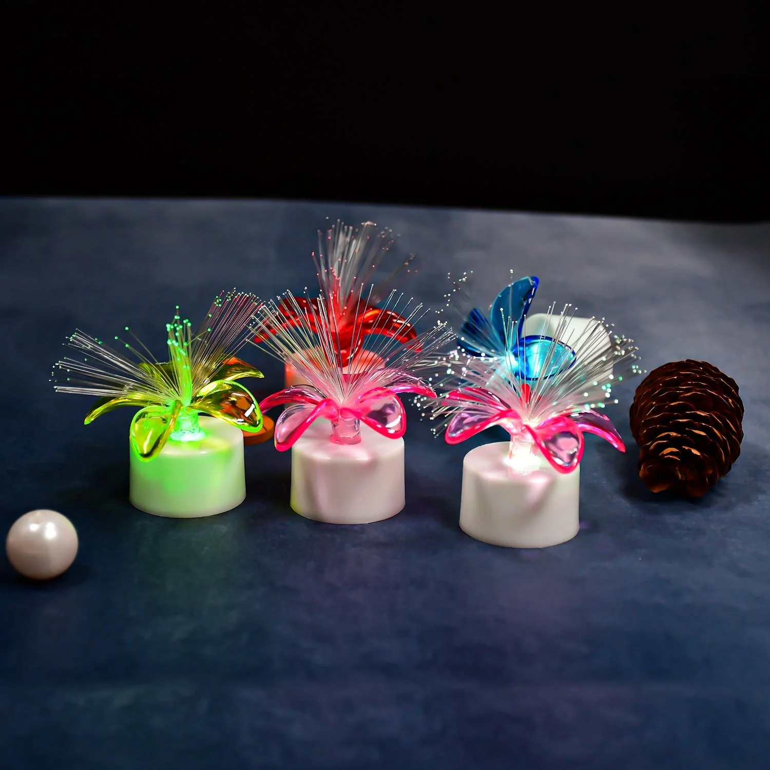 Pack of 12 Mini Fiber Optic LED Table Centerpieces for Diwali - Image 15
