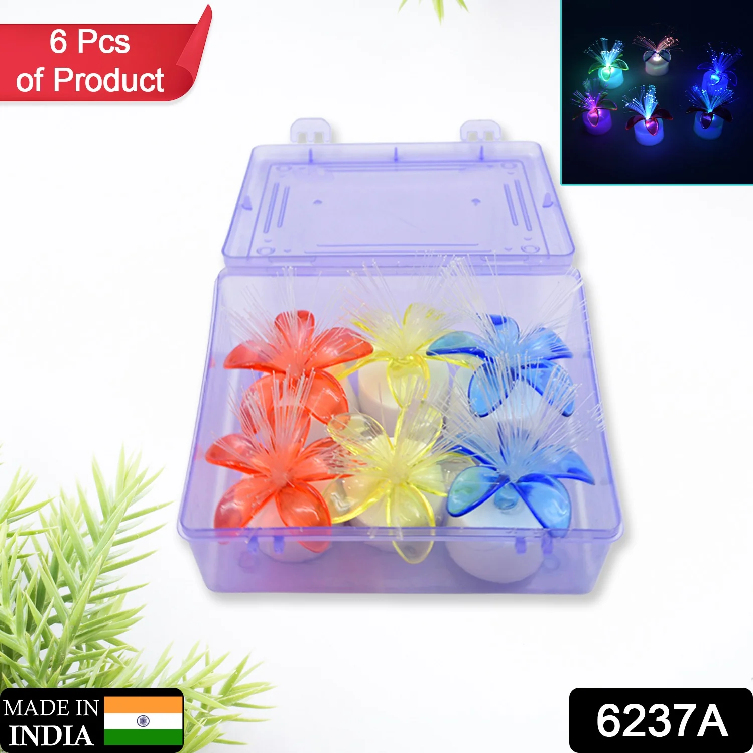 Fiber Optic Light – Mini Color Change LED Table Centerpieces for Diwali (Pack of 6) - Image 2