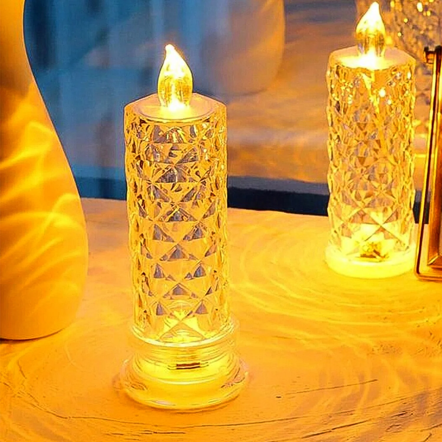 Rose Candles for Home Decoration, Crystal Candle Lights, Diwali - Image 4