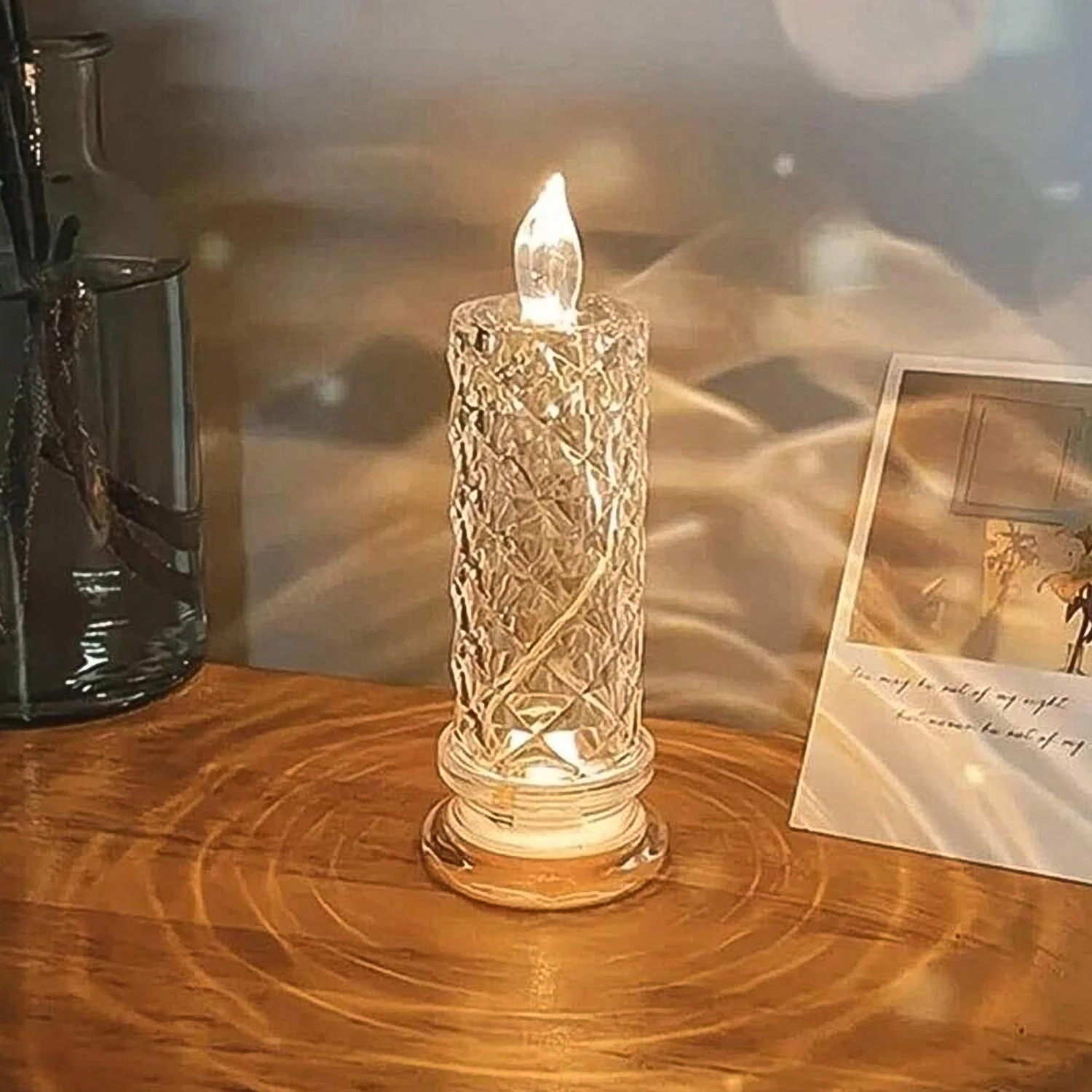 Rose Candles for Home Decoration, Crystal Candle Lights, Diwali - Image 5