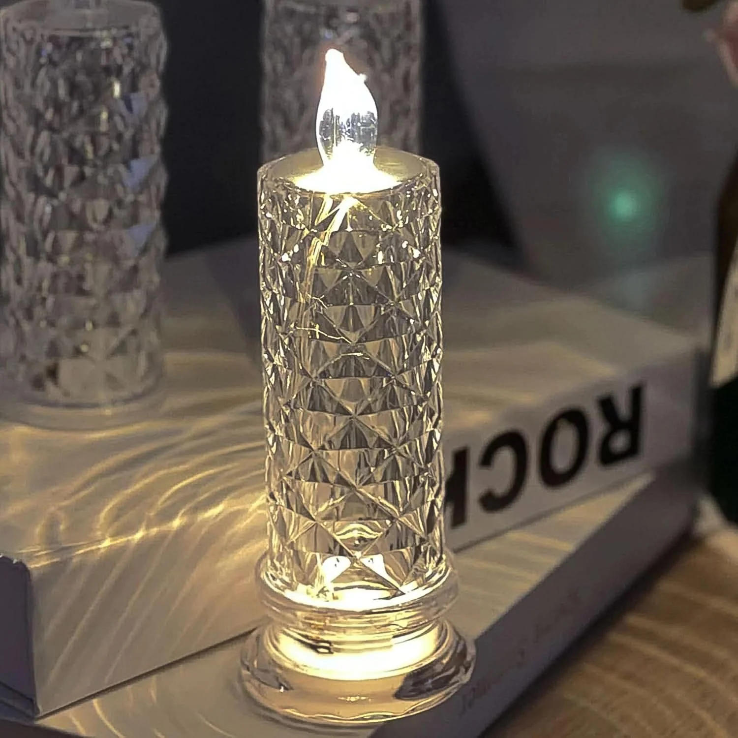 Rose Candles for Home Decoration, Crystal Candle Lights, Diwali - Image 6