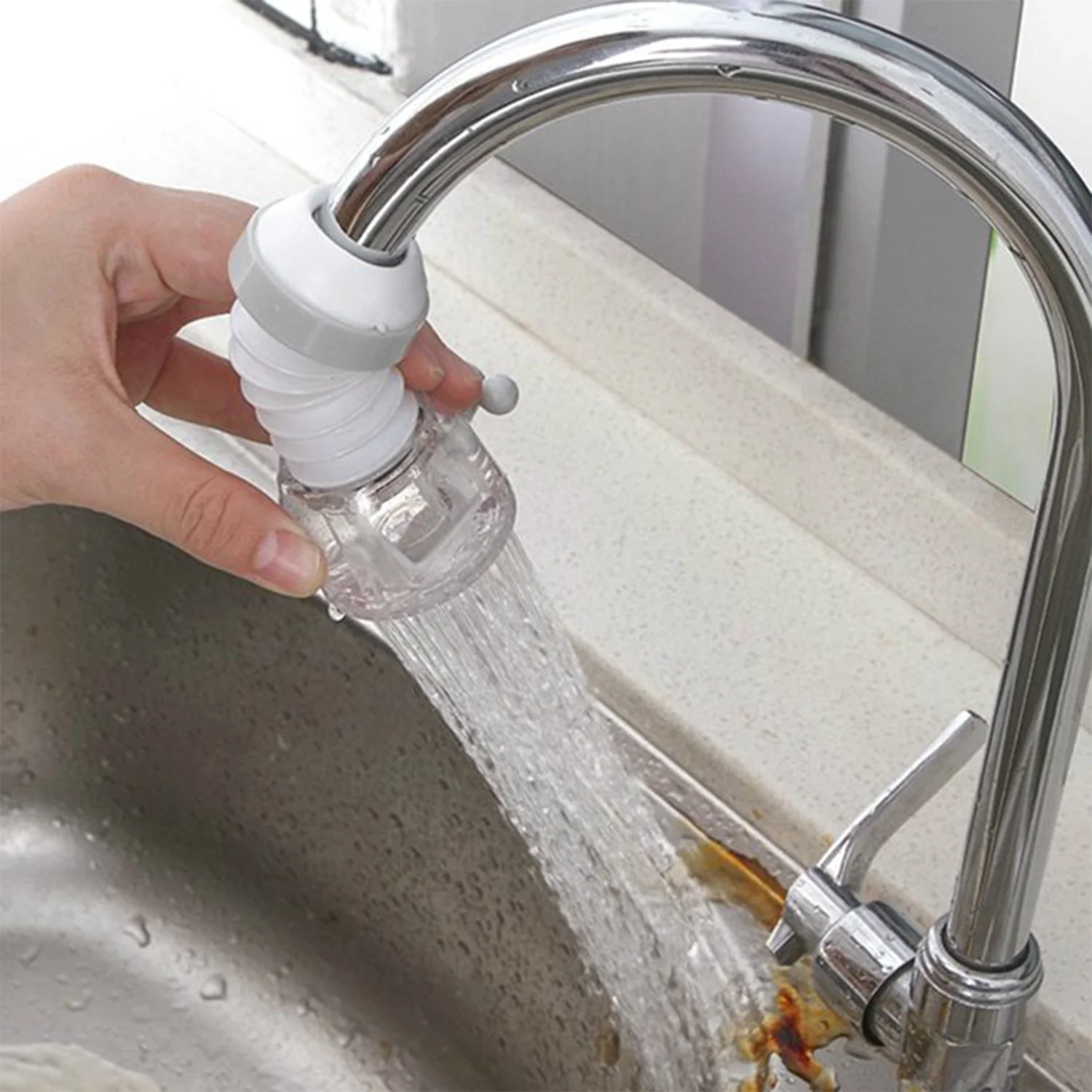 Adjustable 360° Rotating Water Faucet Extender Nozzle Saver Device - Image 5