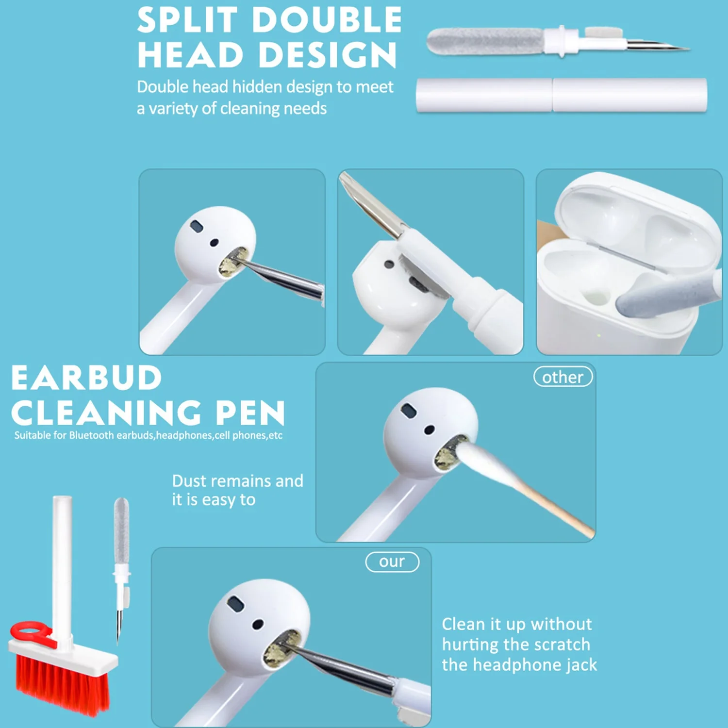 5in1 Multi-Function Soft Dust Clean Brush for Computer with Corner Gap - Image 6