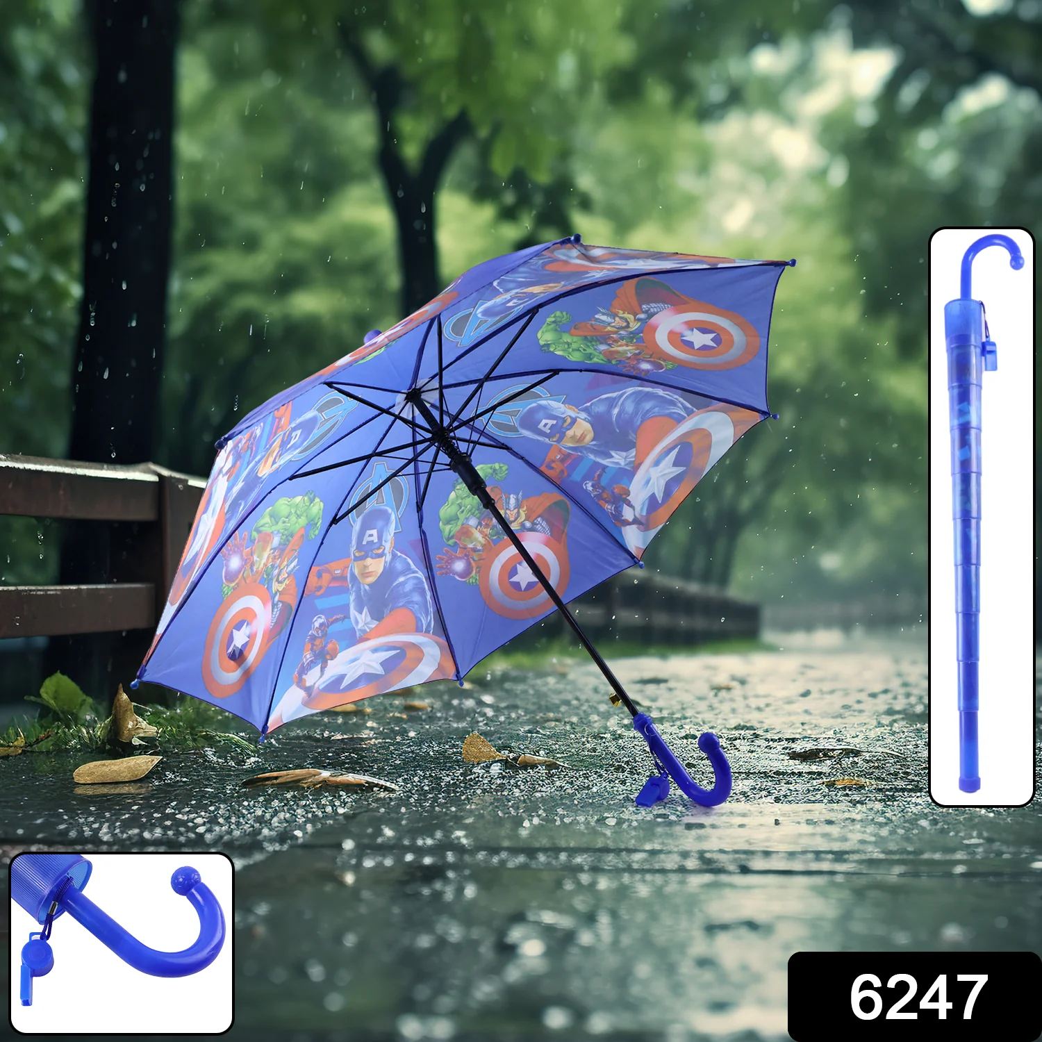 Umbrella With Handle and Lightweight Safety Round plastic cap - Image 2