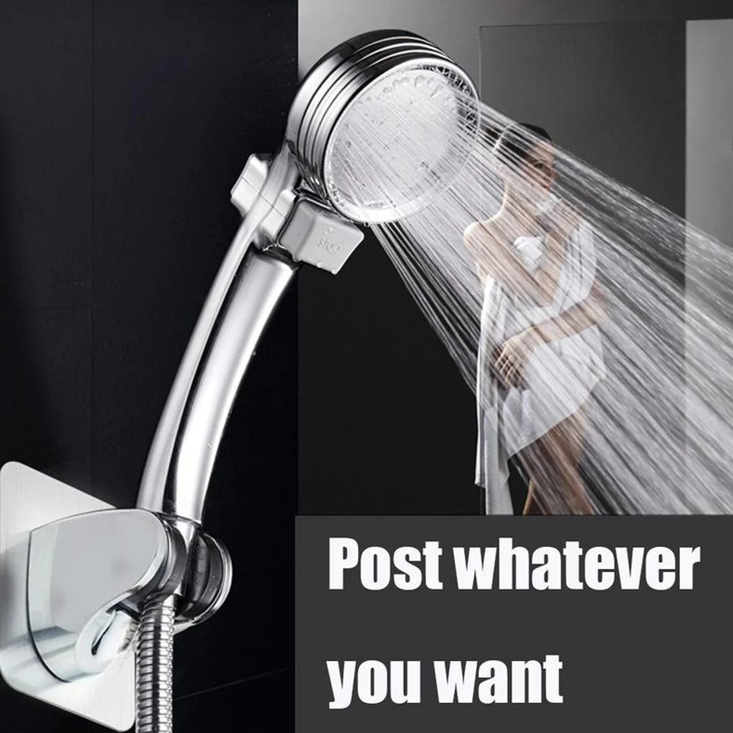 Shower Head Holder, Adhesive Handheld Shower Holder, with adhesive sticker to hold - Image 5