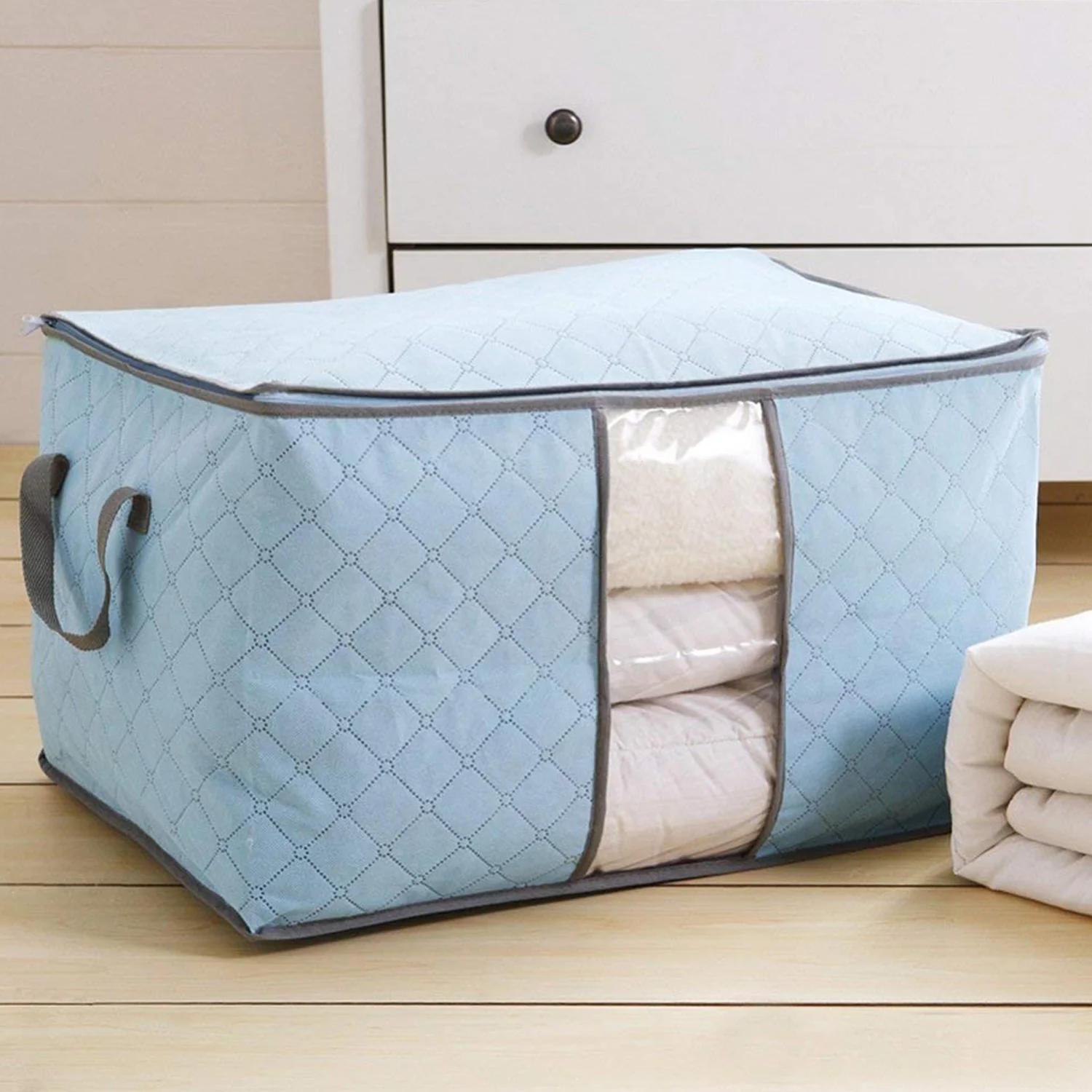 Premium Quilted Foldable Storage Bag with Transparent Window - Image 6