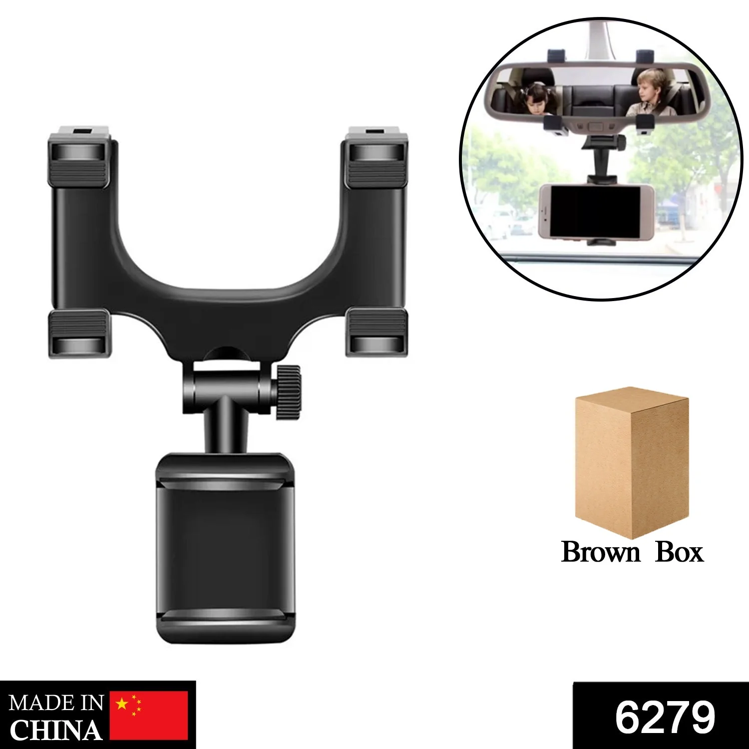 Rear View Mobile Holder Universal Vehicle Rear View Mirror Mobile phone Mount Stand - Image 2