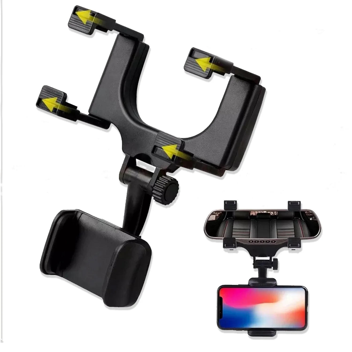 Rear View Mobile Holder Universal Vehicle Rear View Mirror Mobile phone Mount Stand - Image 3