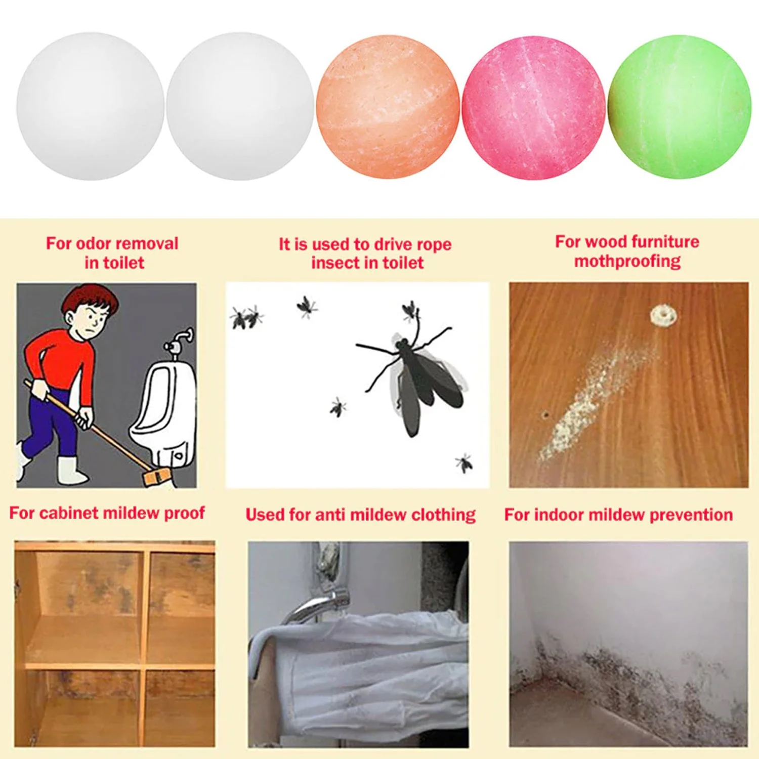 Urinal Balls | Sani Balls | Bathroom Freshener  Long-Lasting Fragrance (5 Pcs Set) - Image 7