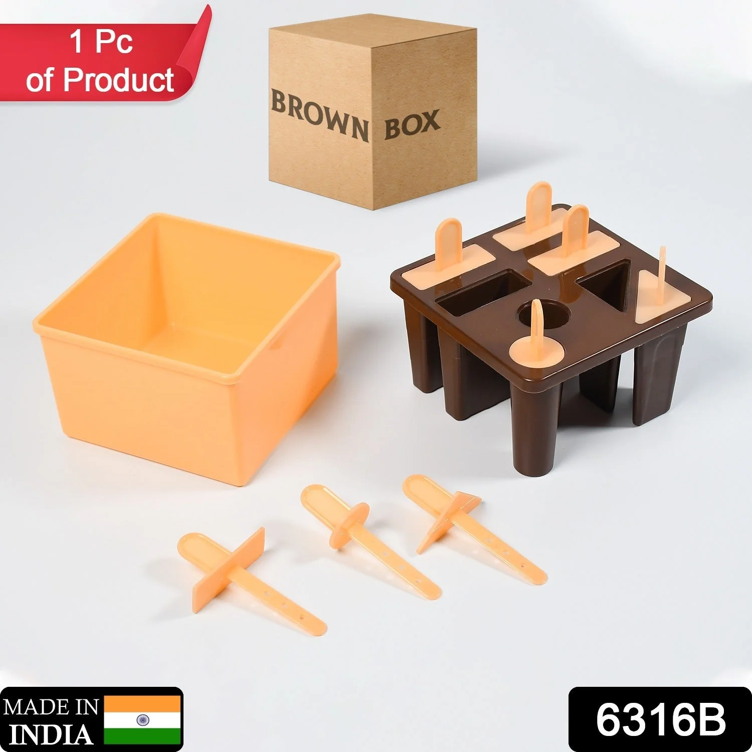 Plastic Kulfi Mold, Kulfi Molds 8 pcs Tray Ice Cream Mold (Brown Box) - Image 3