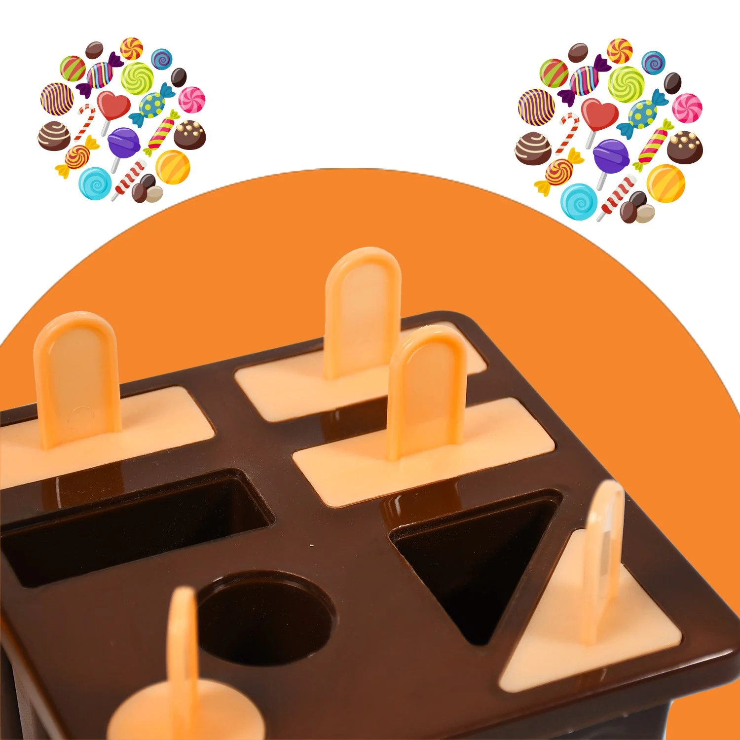 Plastic Kulfi Mold, Kulfi Molds 8 pcs Tray Ice Cream Mold (Brown Box) - Image 6