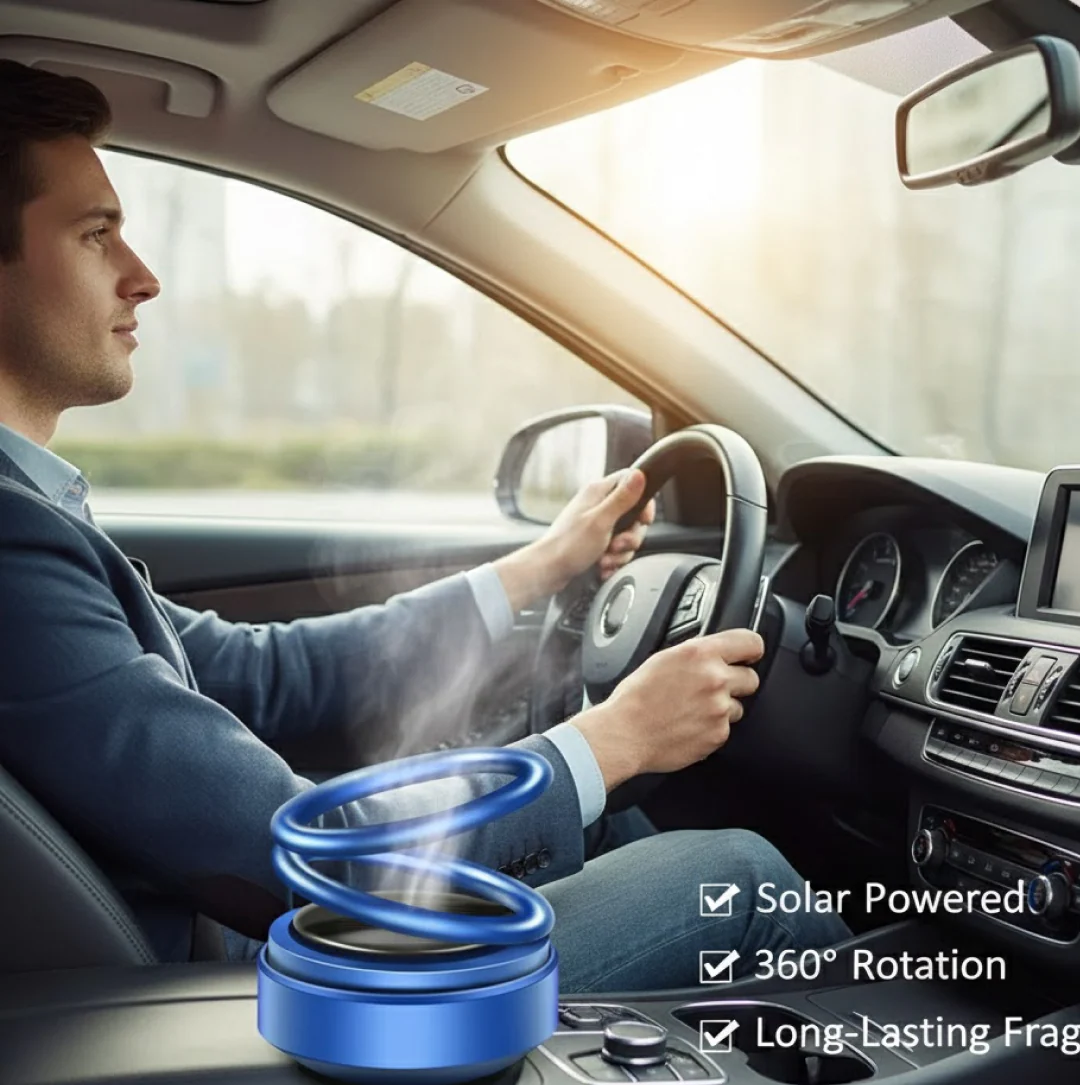 Solar Car Aroma Diffuser 360° Rotating Design, Air Freshener for Car, Home, Office - Image 6