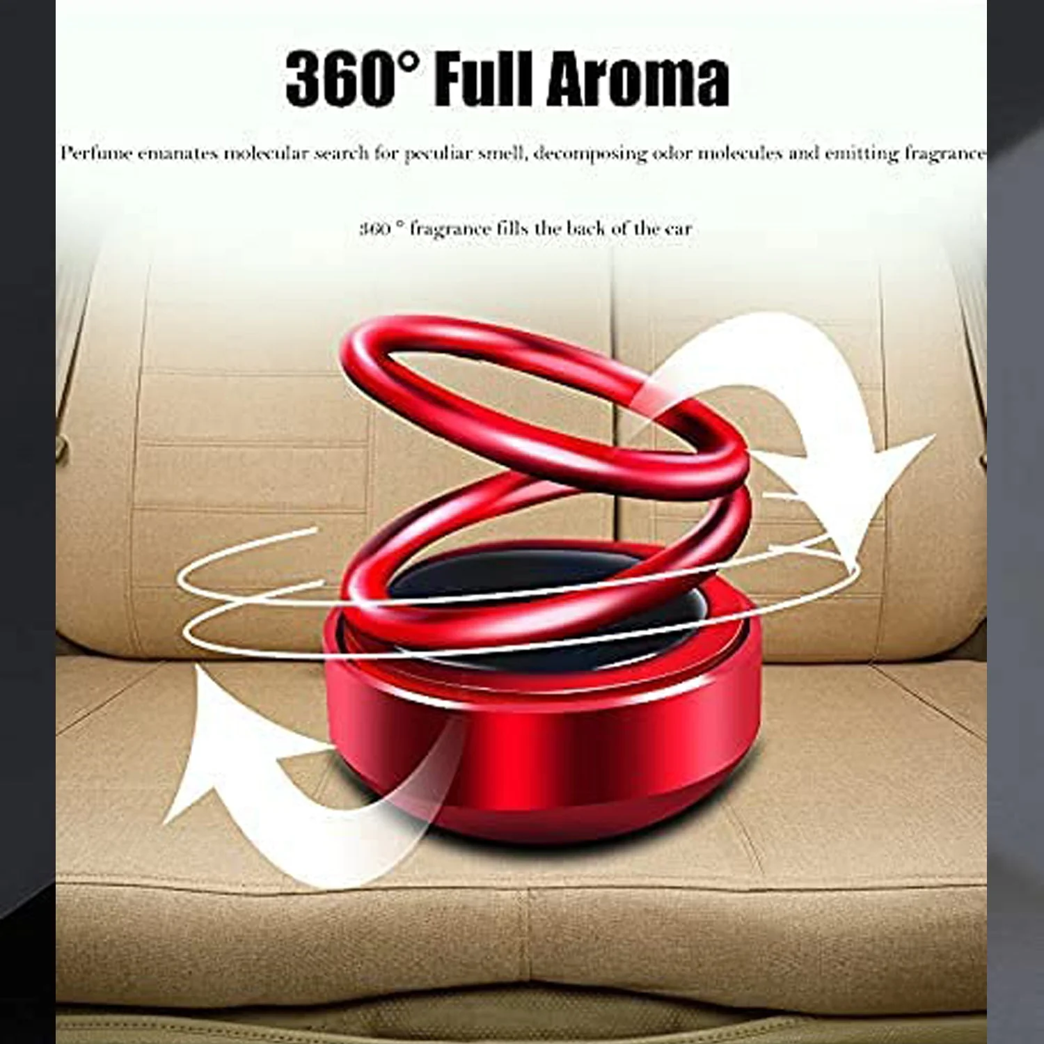 Solar Car Aroma Diffuser 360° Rotating Design, Air Freshener for Car, Home, Office - Image 8