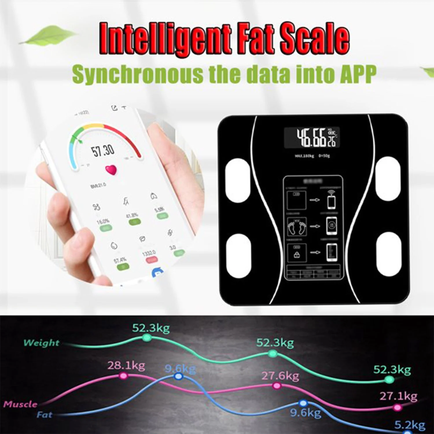Bluetooth Digital Body Fat & Weight Scale with BMI Tracking for iOS & Android - Image 6