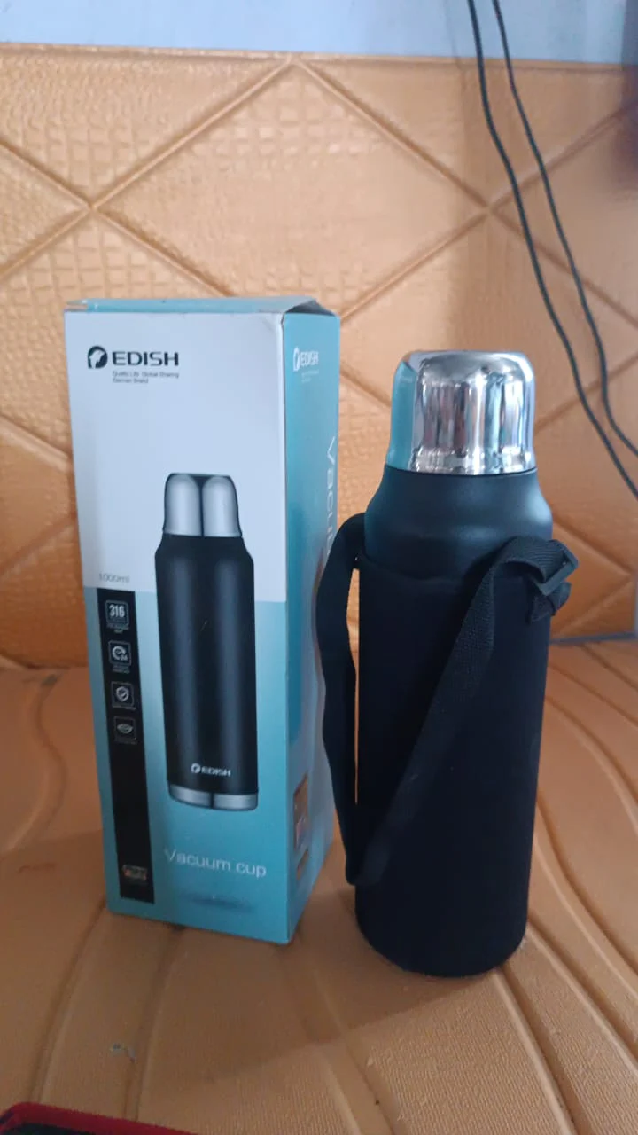 Stainless Steel Vacuum Water Bottle – Hot & Cold Insulated Flask (1000 ML Approx) - Image 8