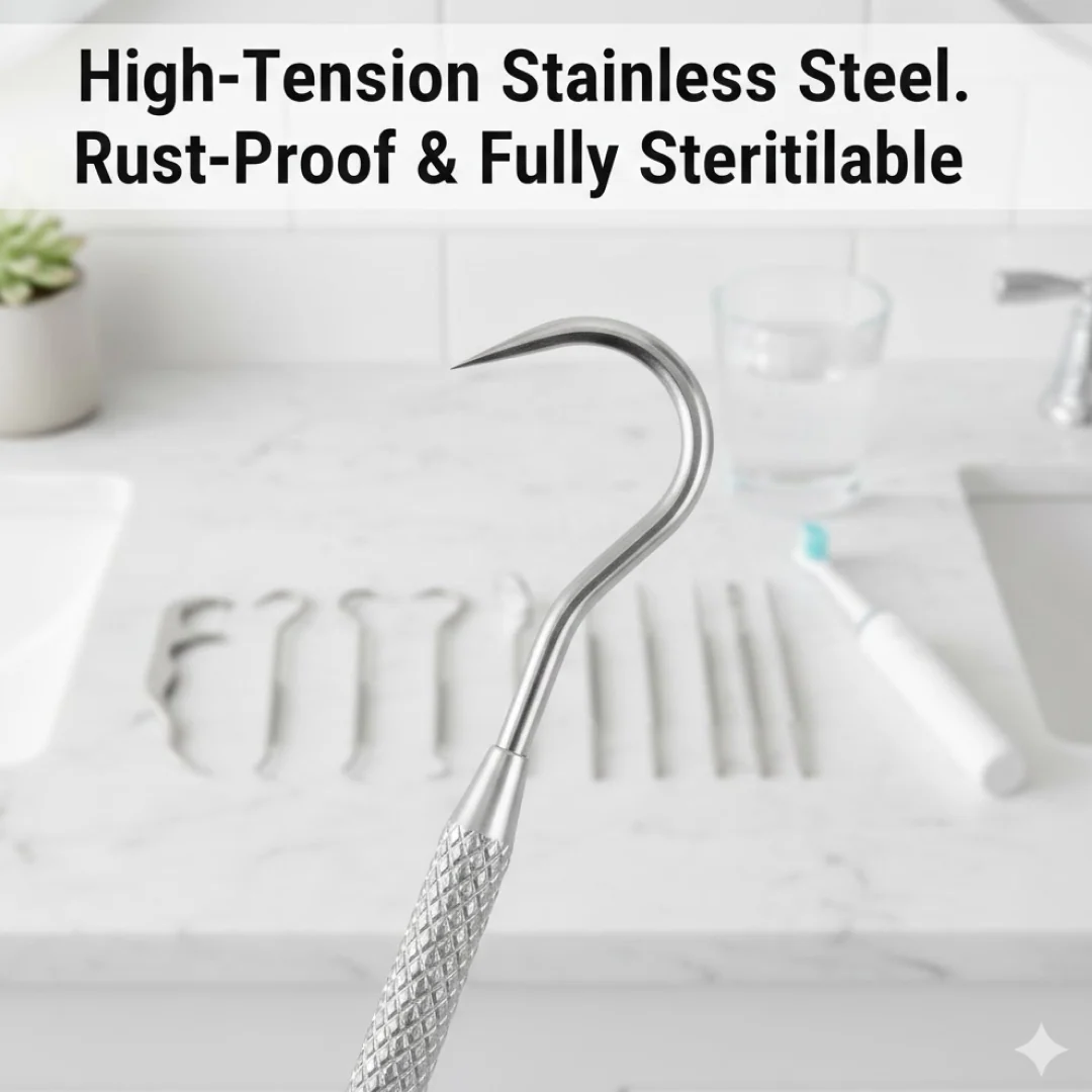7 IN 1 STAINLESS STEEL TOOTHPICK FLOSSIER SET (1 SET / With Case) - Image 2