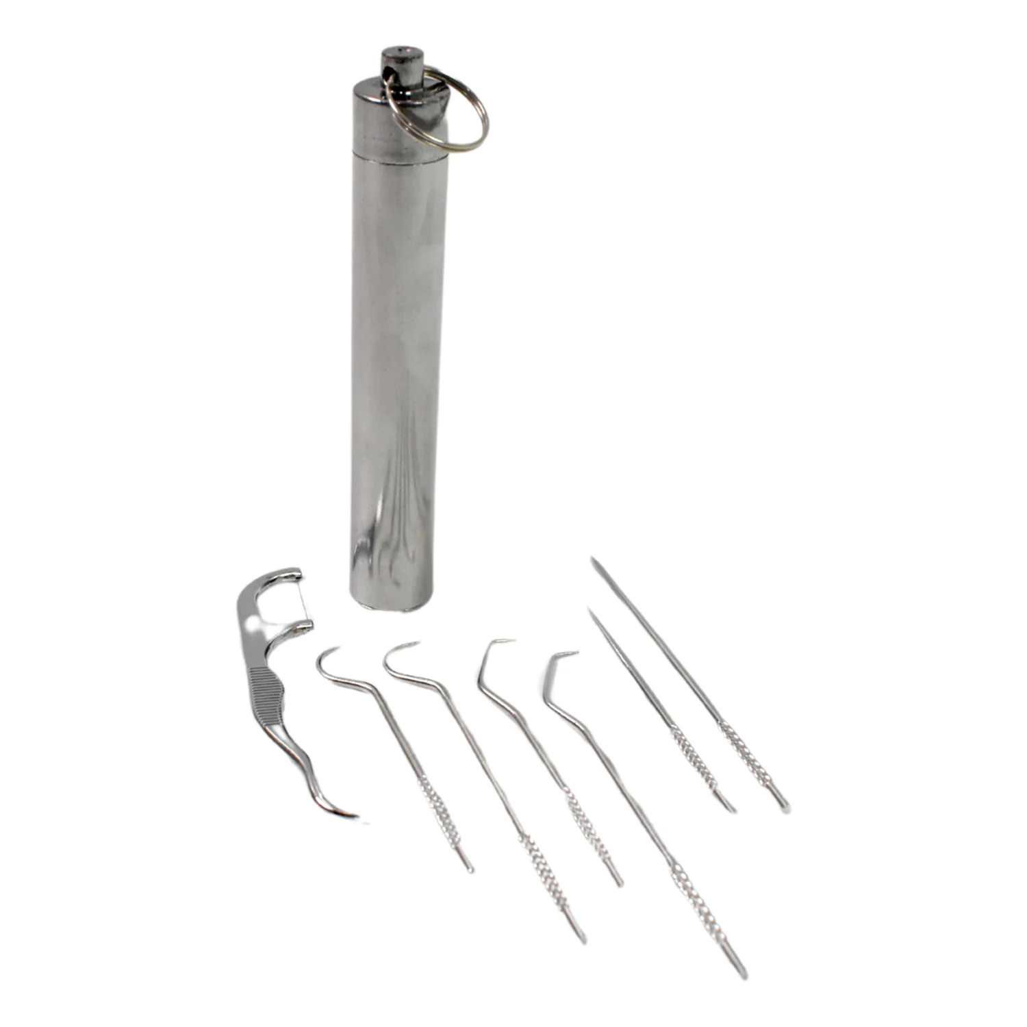 7 IN 1 STAINLESS STEEL TOOTHPICK FLOSSIER SET (1 SET / With Case) - Image 9